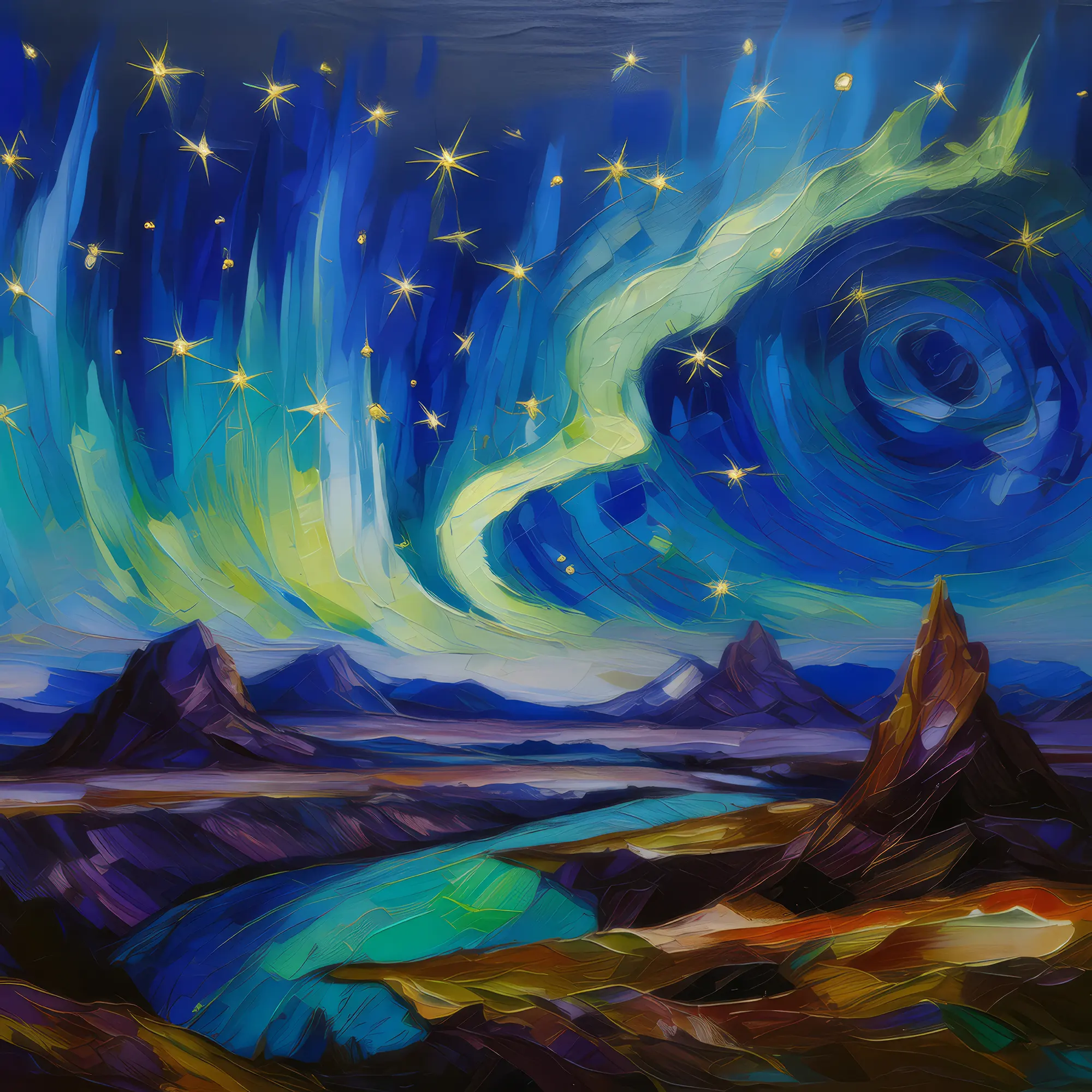 Painting: Desert Aurora Borealis