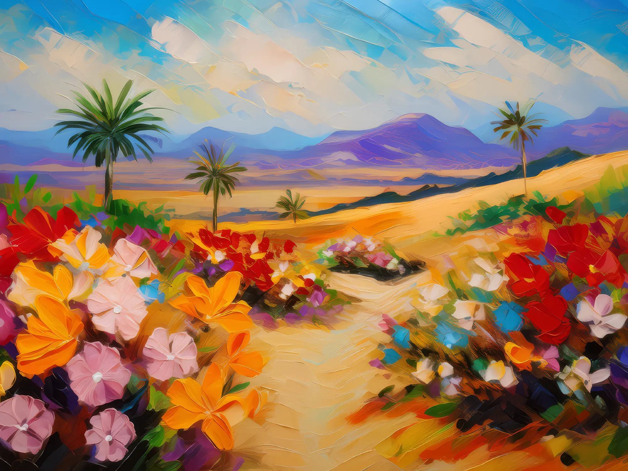 Painting: Desert Blooming Flowers