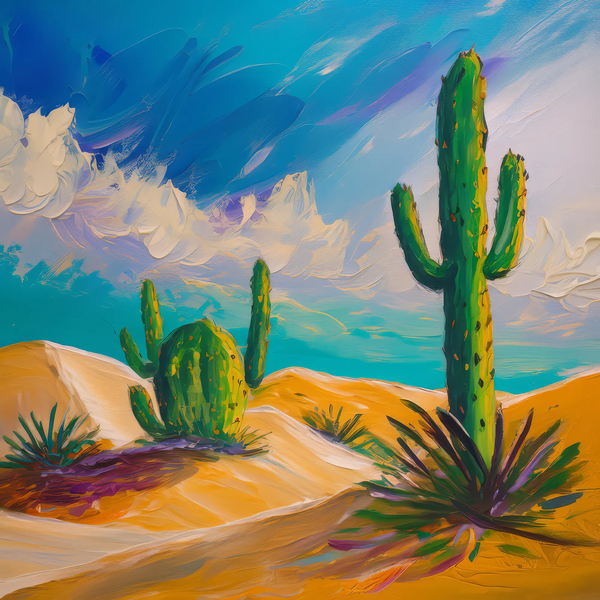 Painting: Desert Cacti View