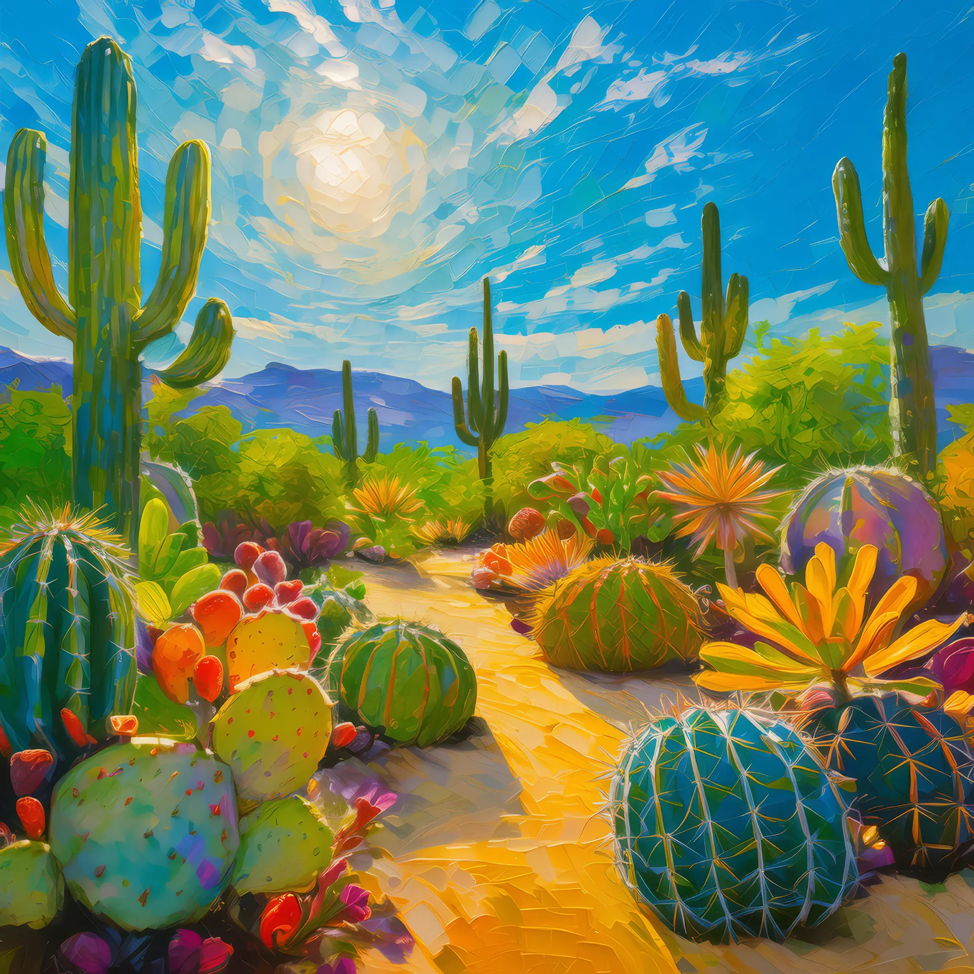 Painting: Desert Cactus Garden