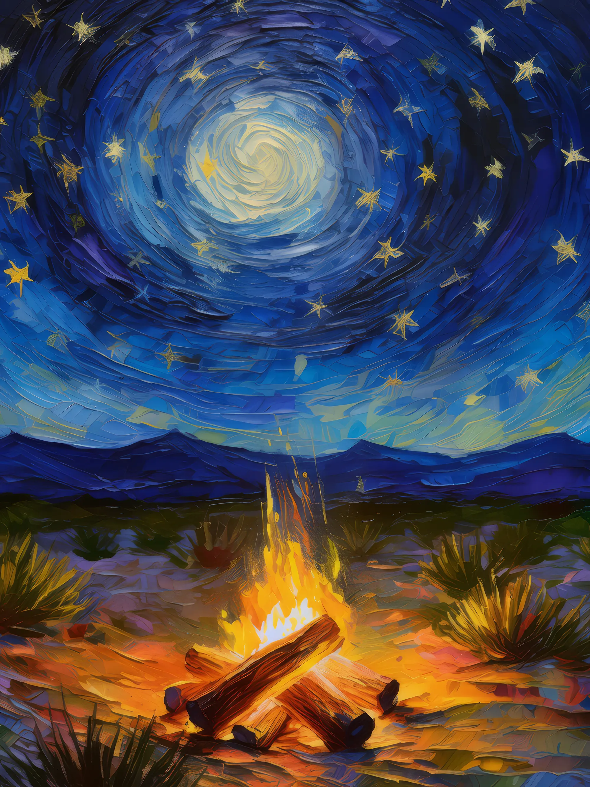 Painting: Desert Campfire