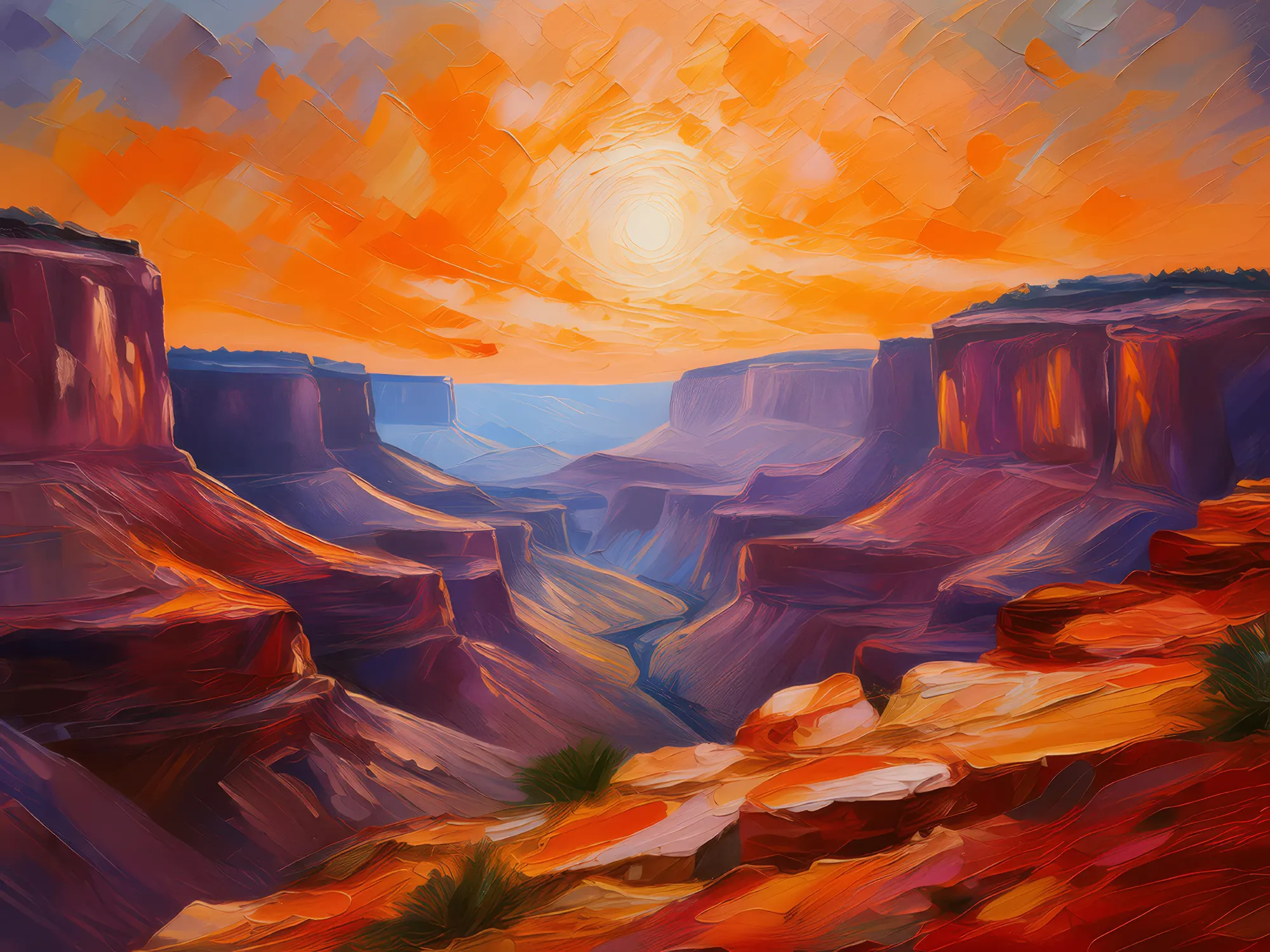 Painting: Desert Canyon at Dusk