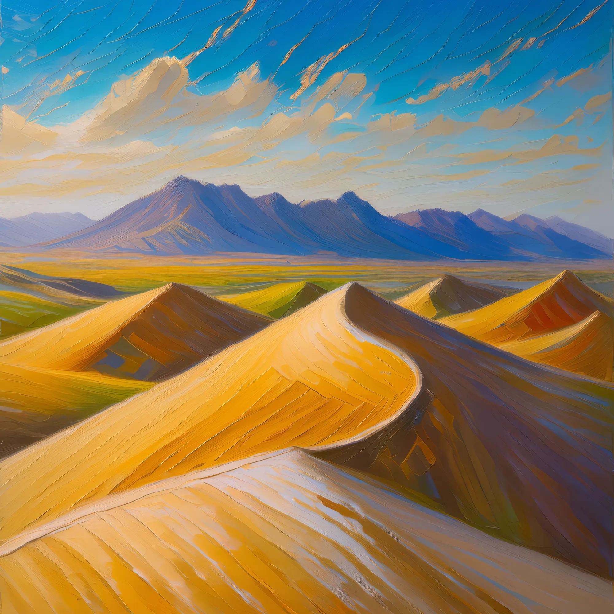 Painting: Desert Dunes and Peaks