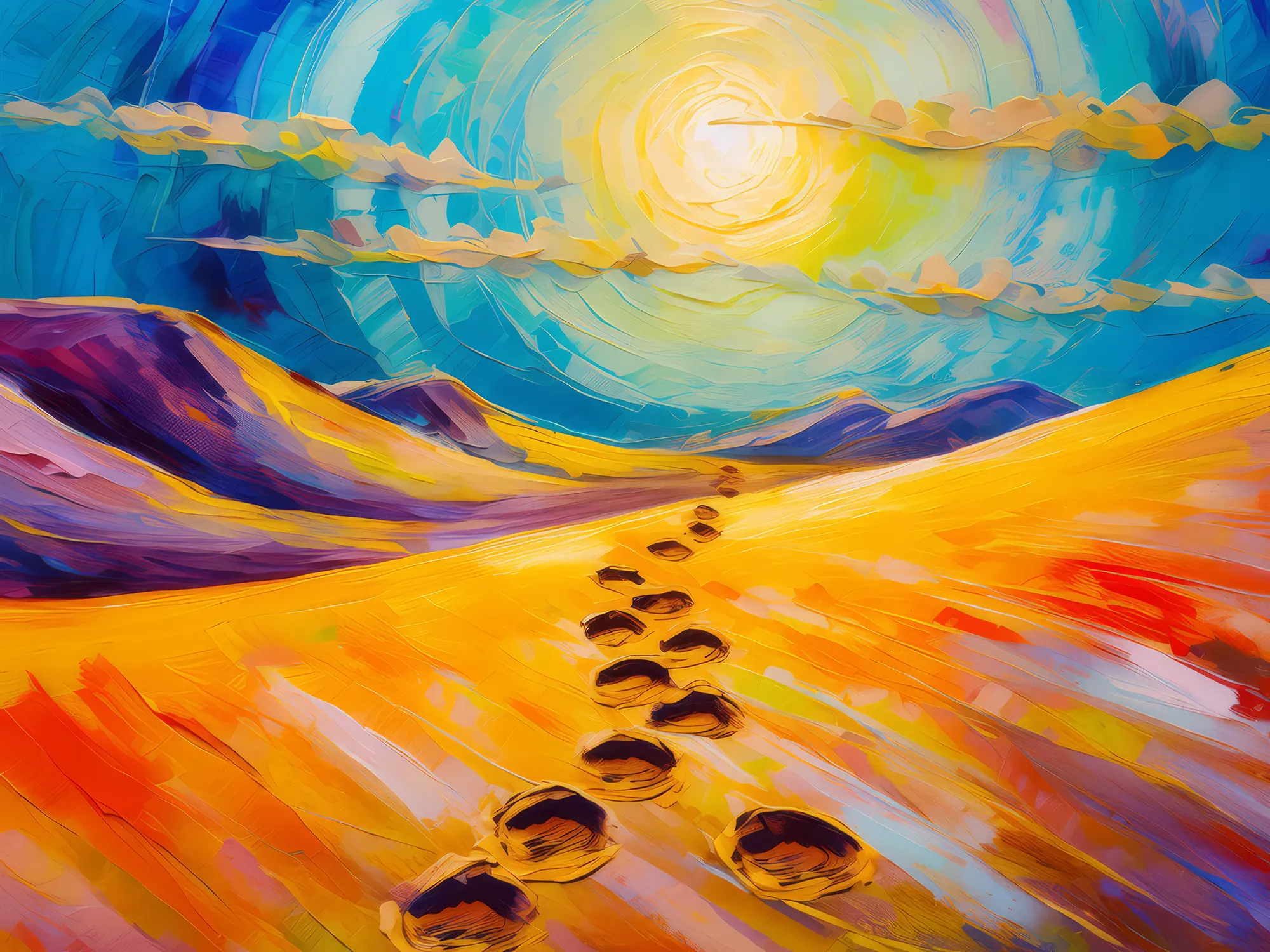 Painting: Desert Footprints