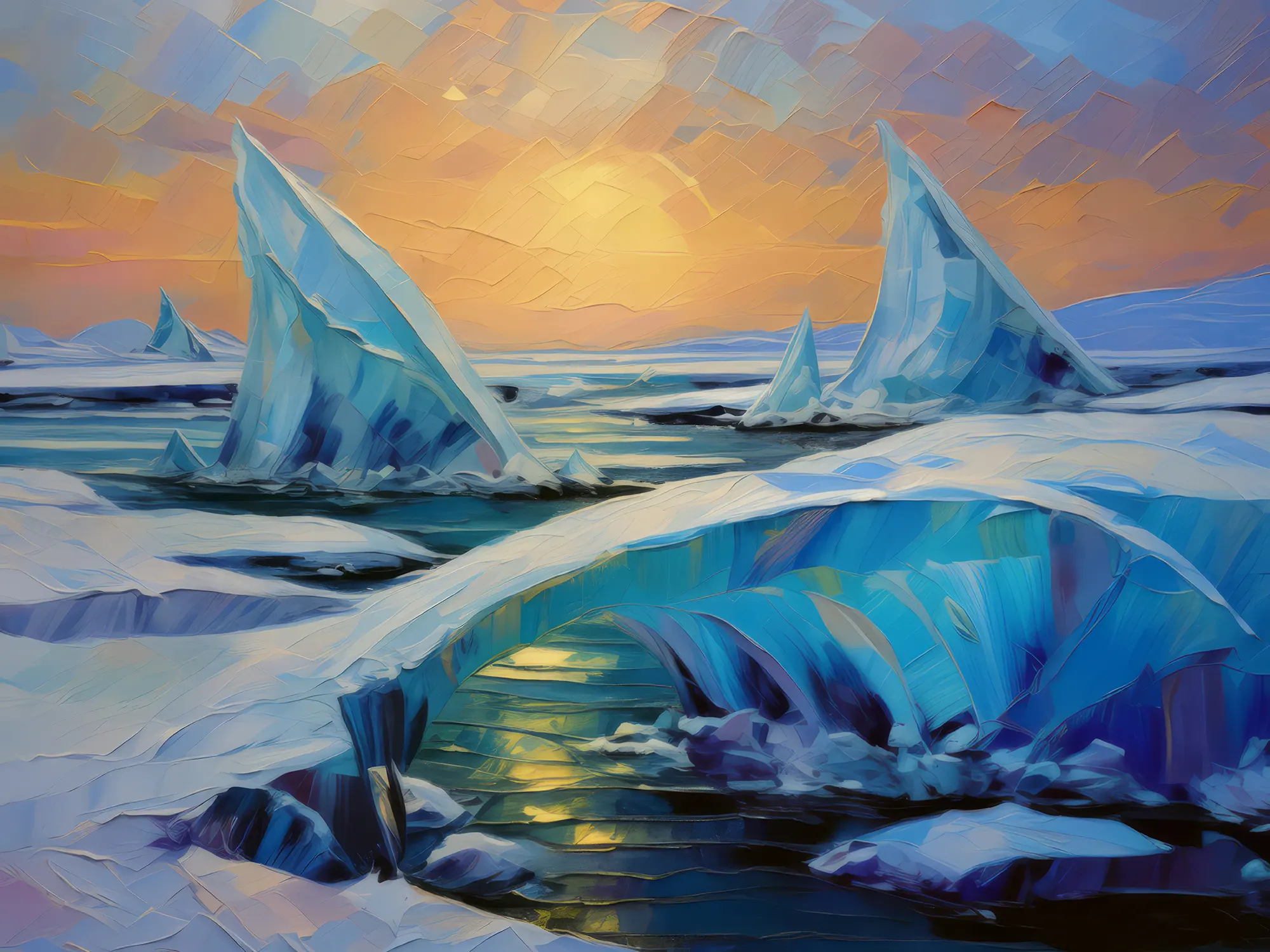 Painting: Desert Ice Sculptures