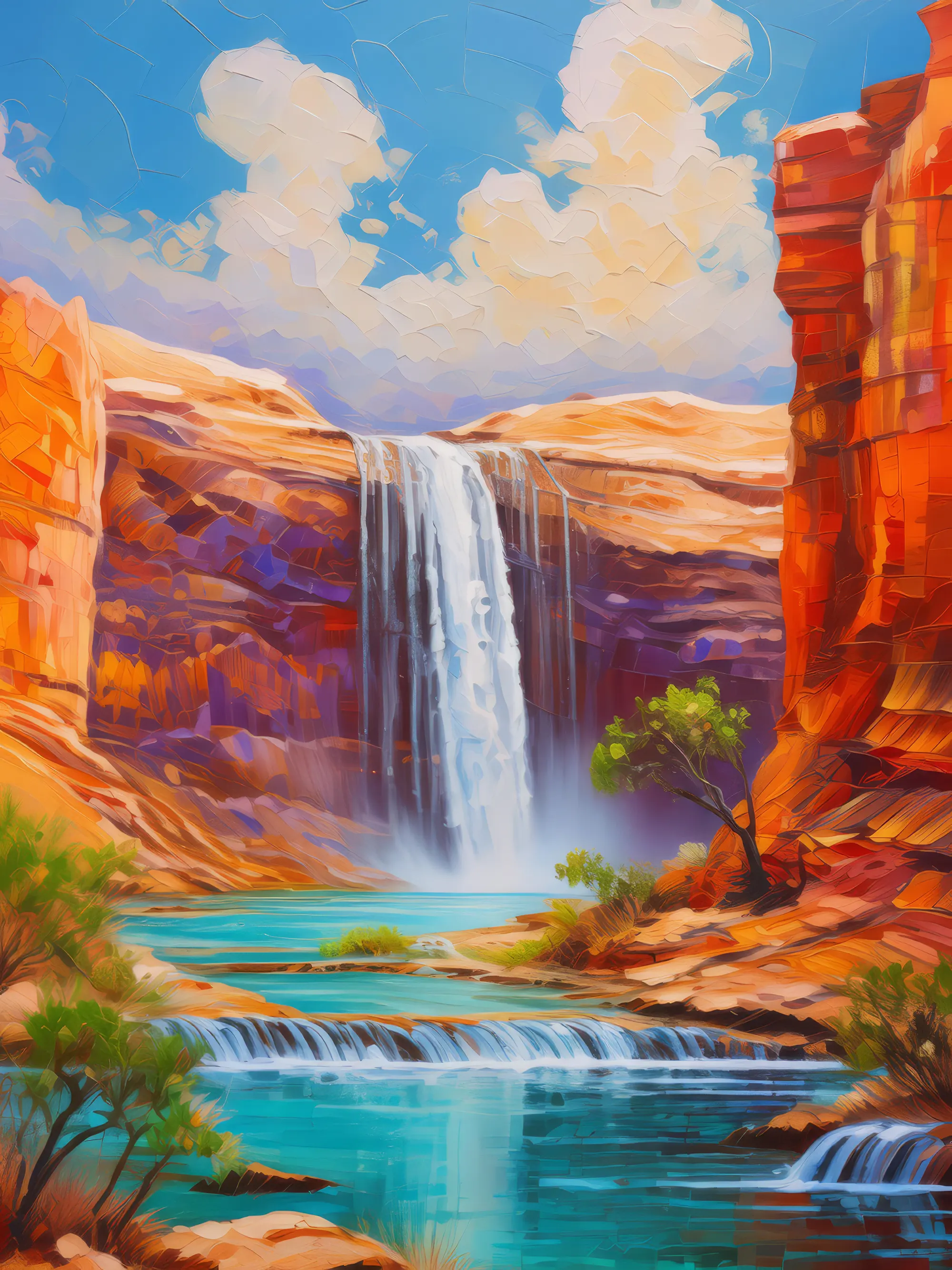 Painting: Desert Mirage Waterfall