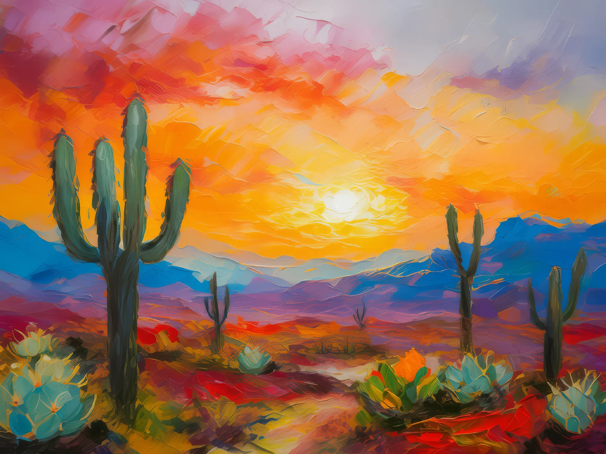 Painting: Desert Mirage at Sunset