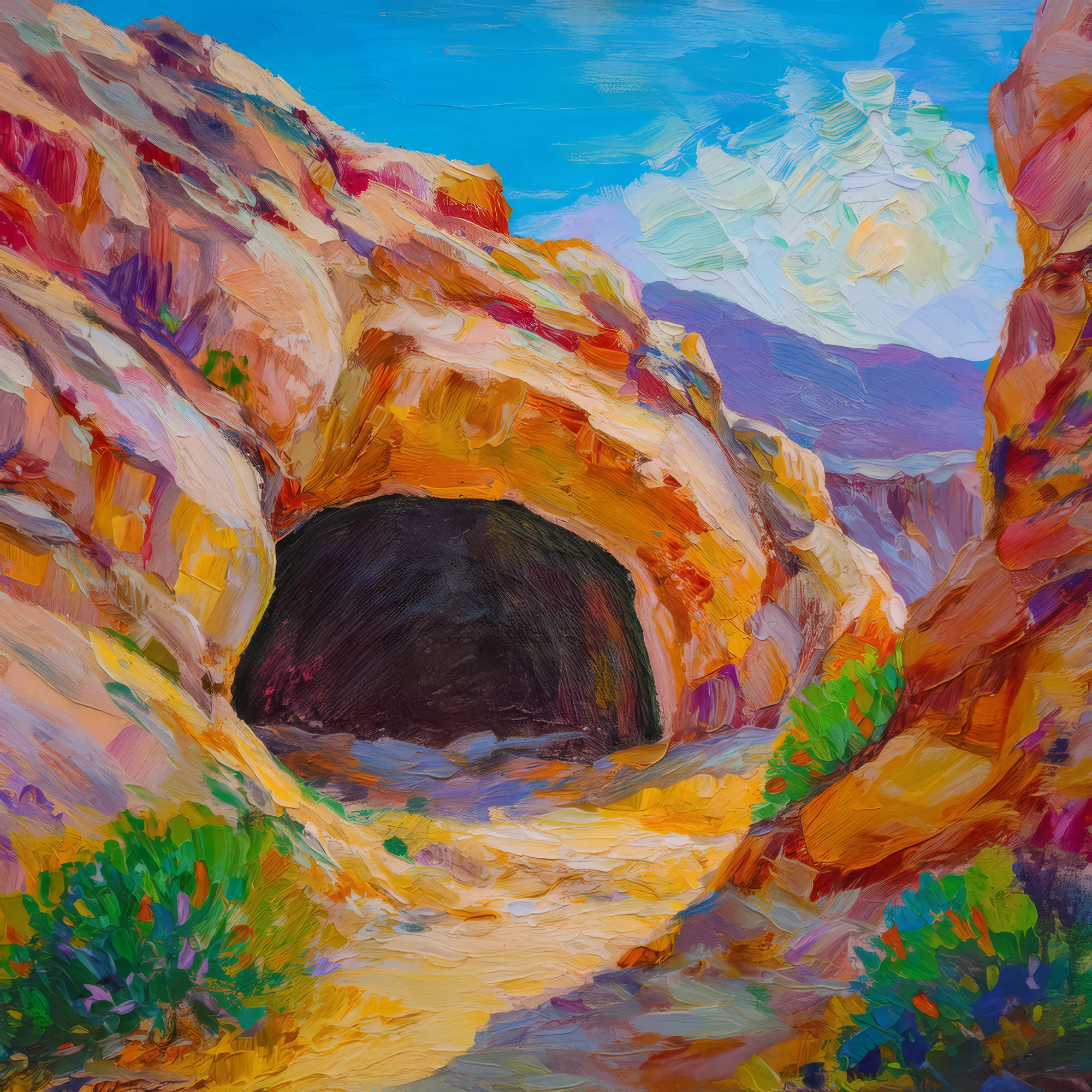 Painting: Desert Mountain Cavern