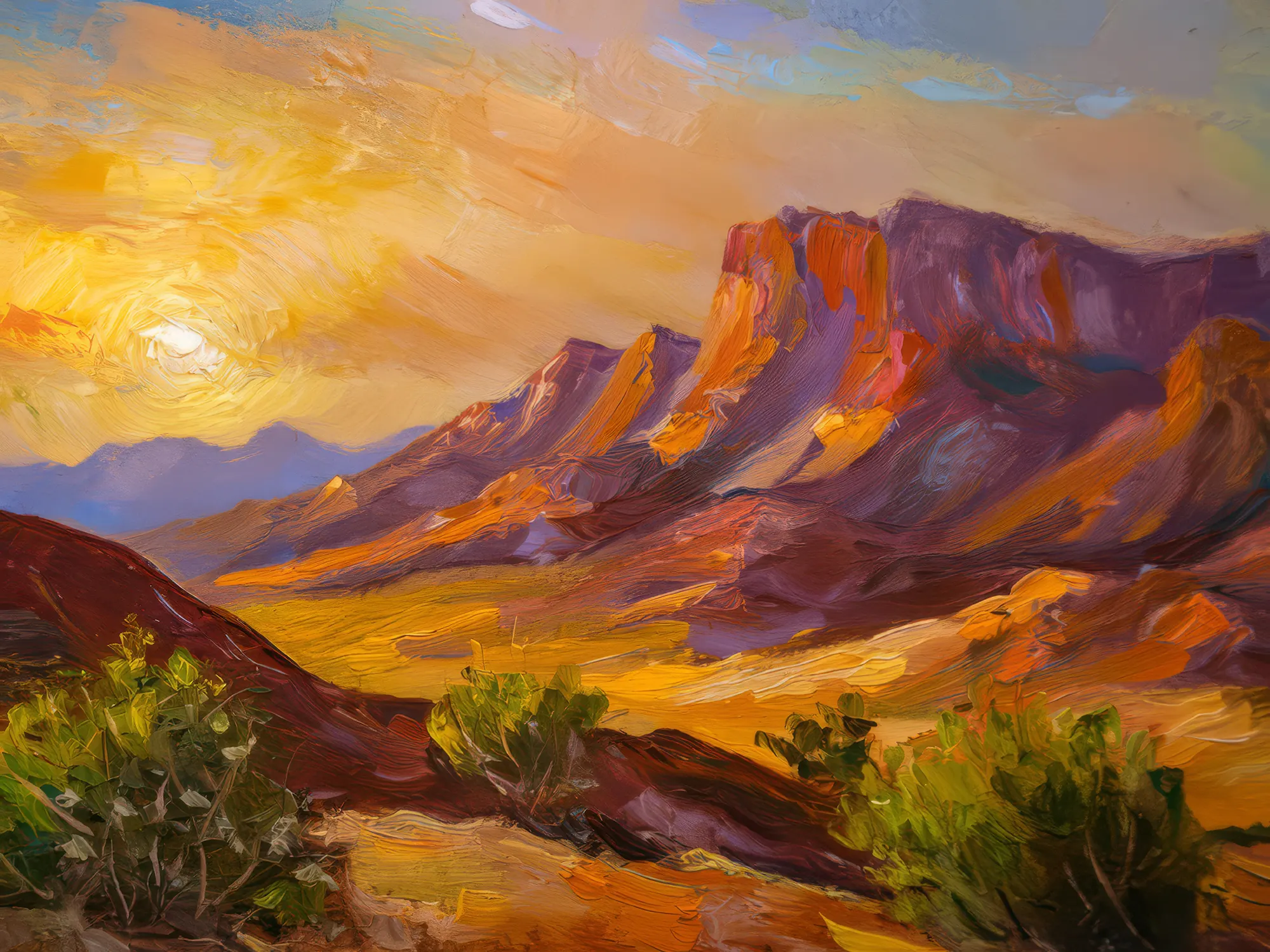 Painting: Desert Mountain Dawn