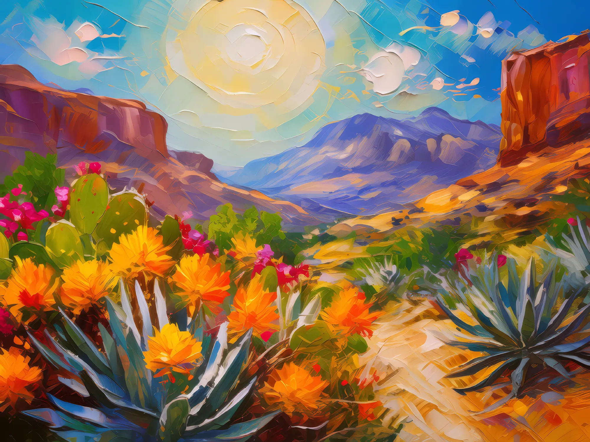 Painting: Desert Mountain Flora