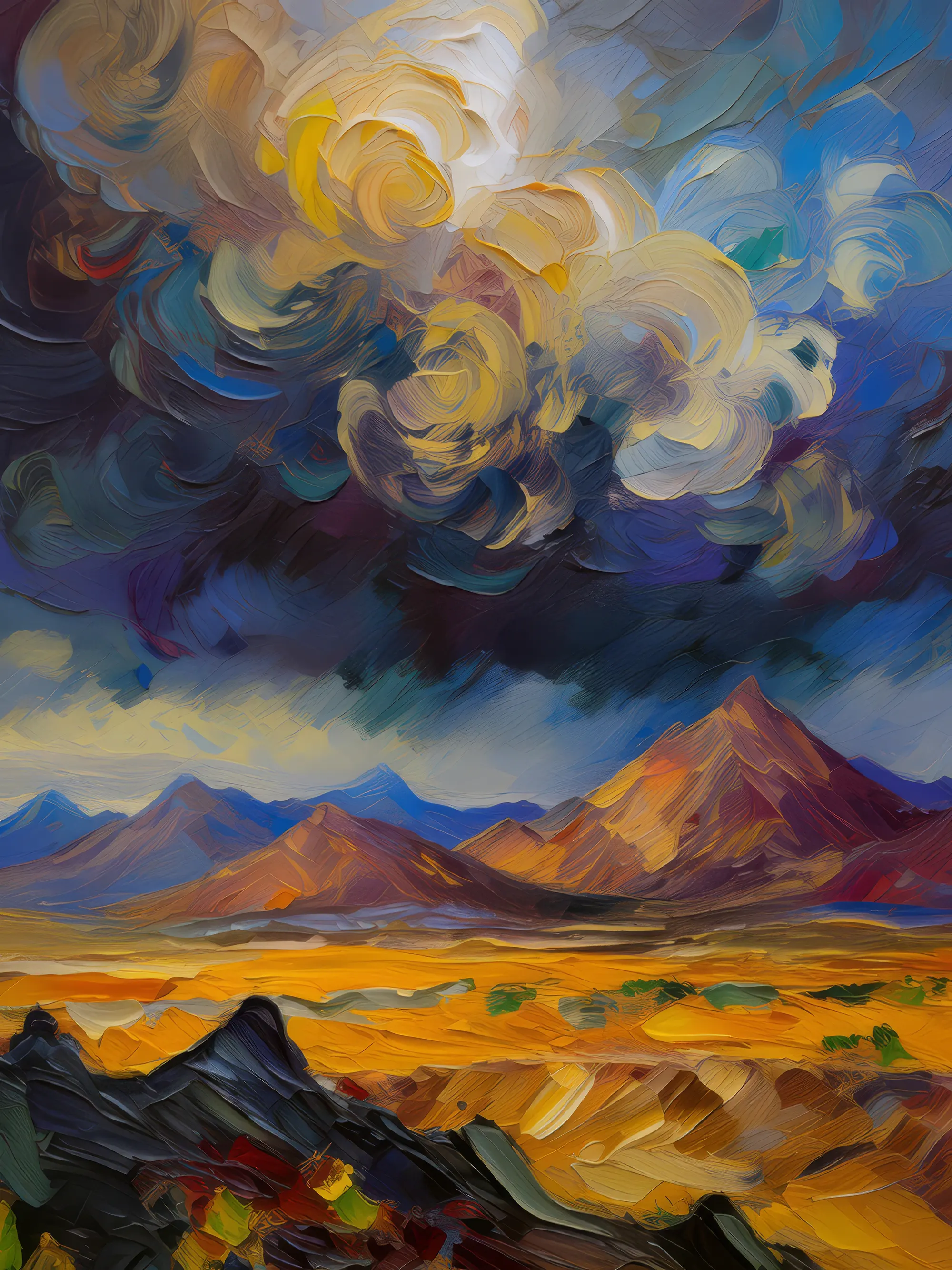 Painting: Desert Mountain Storm