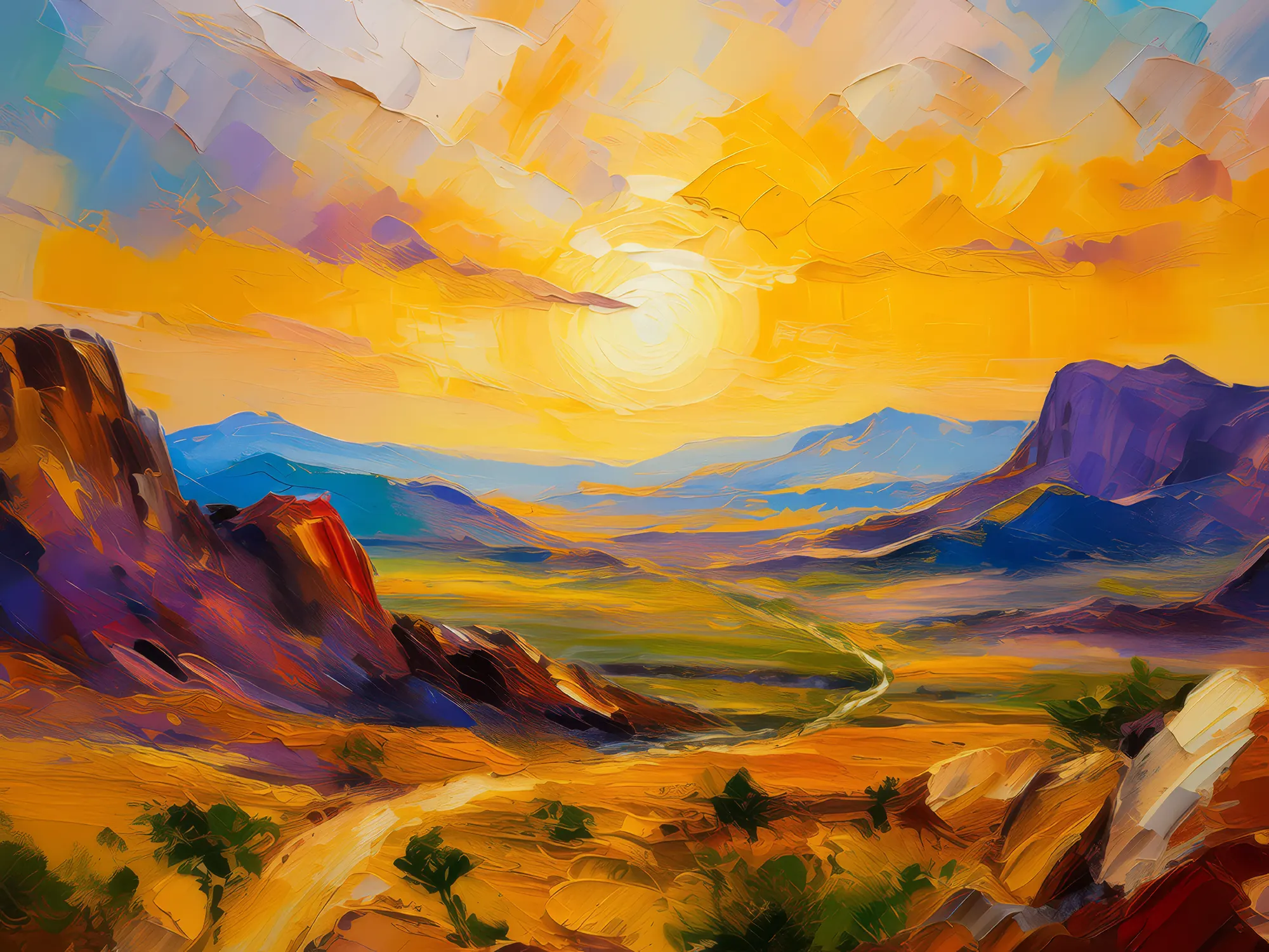 Painting: Desert Mountain Sunrise