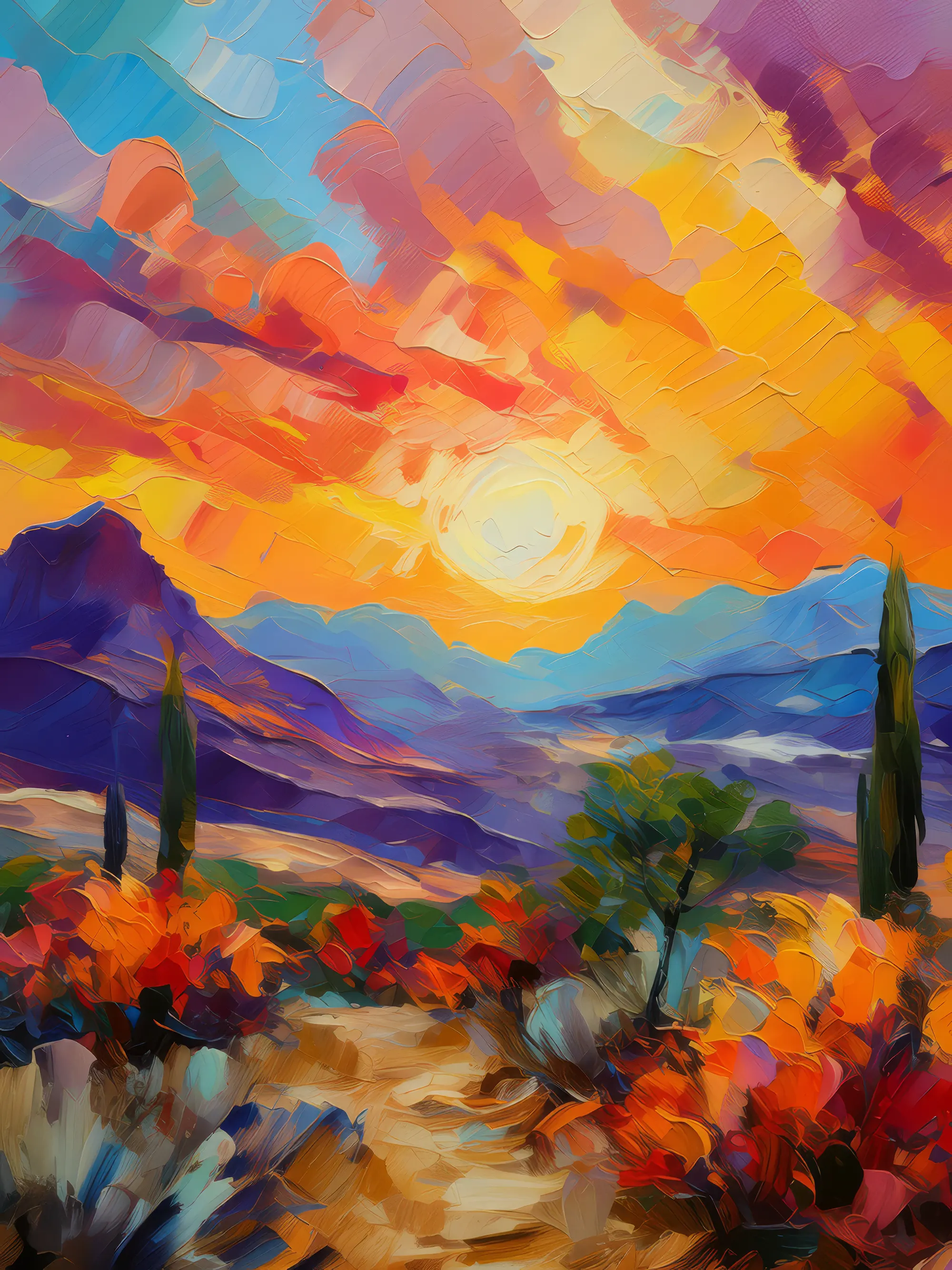 Painting: Desert Mountain Sunset