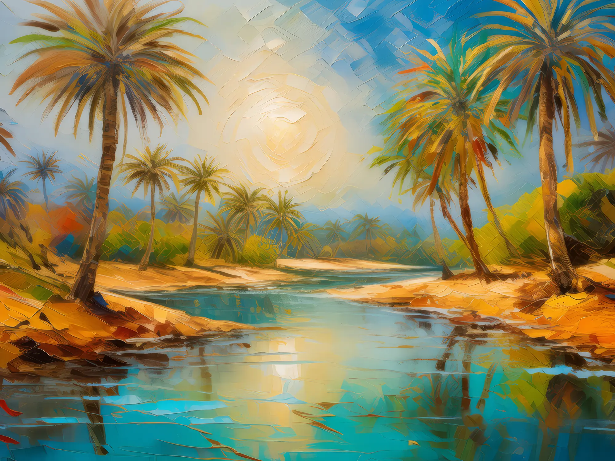 Painting: Desert Oasis Mirage