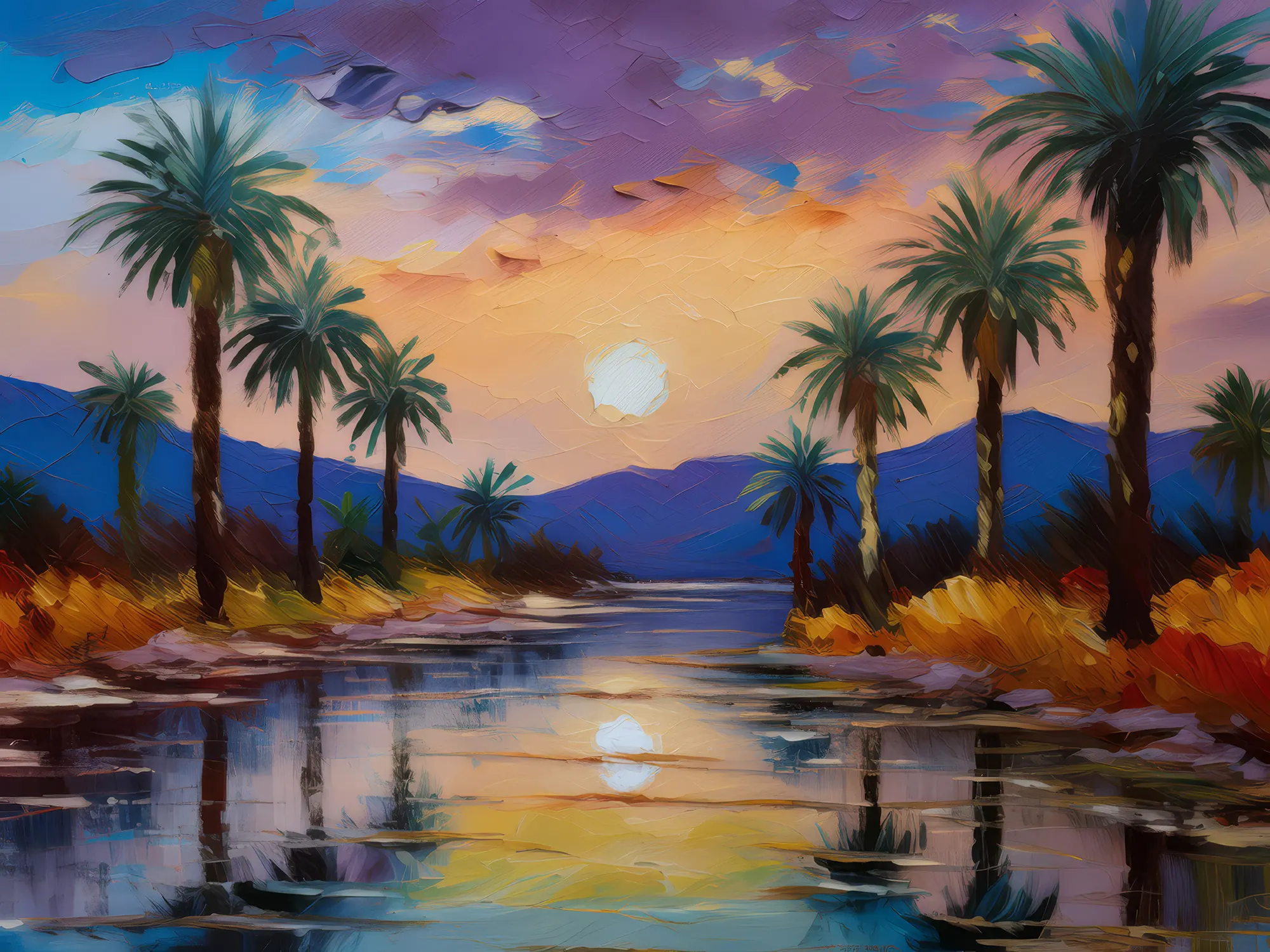 Painting: Desert Oasis Twilight