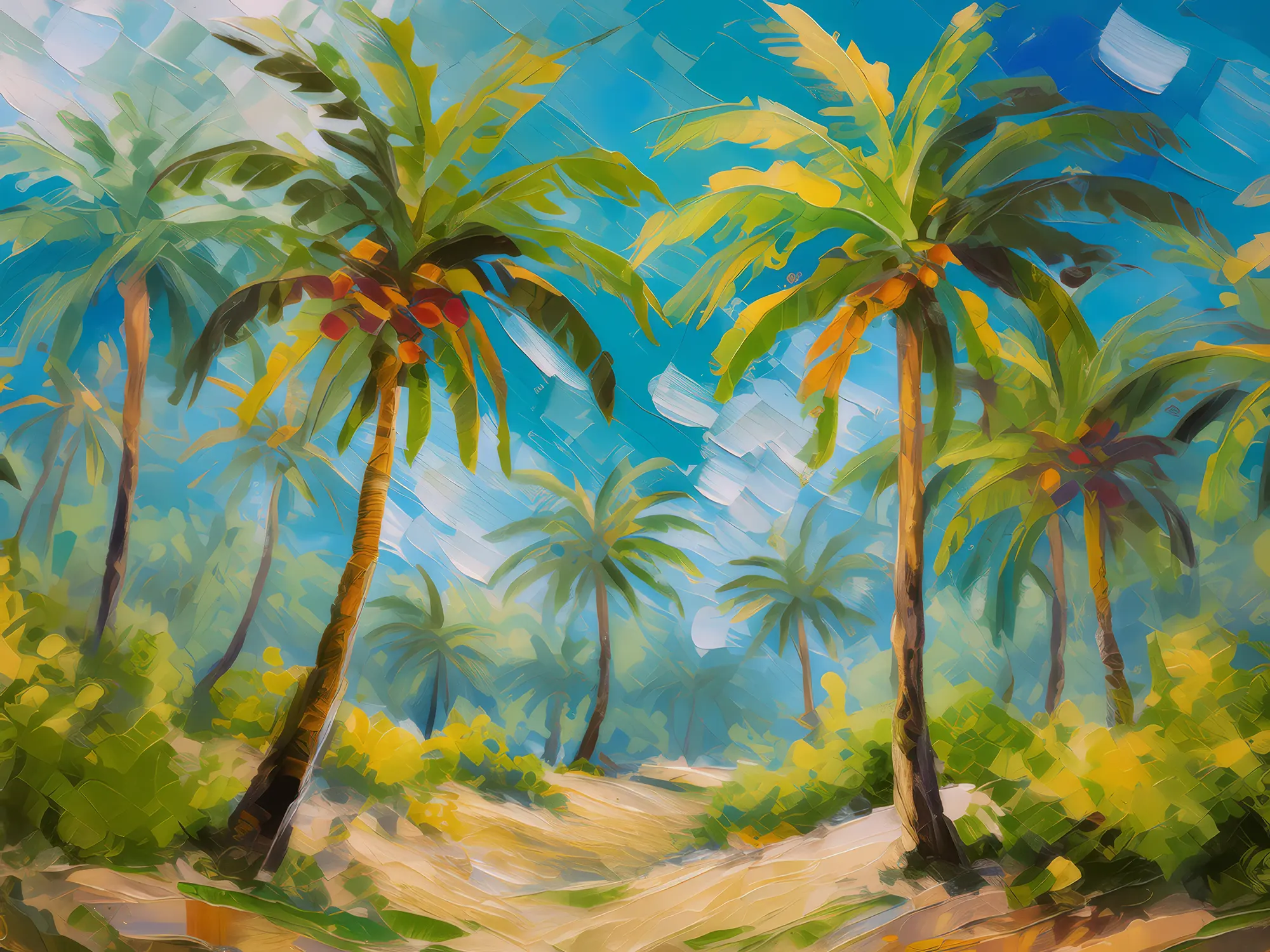 Painting: Desert Palm Grove