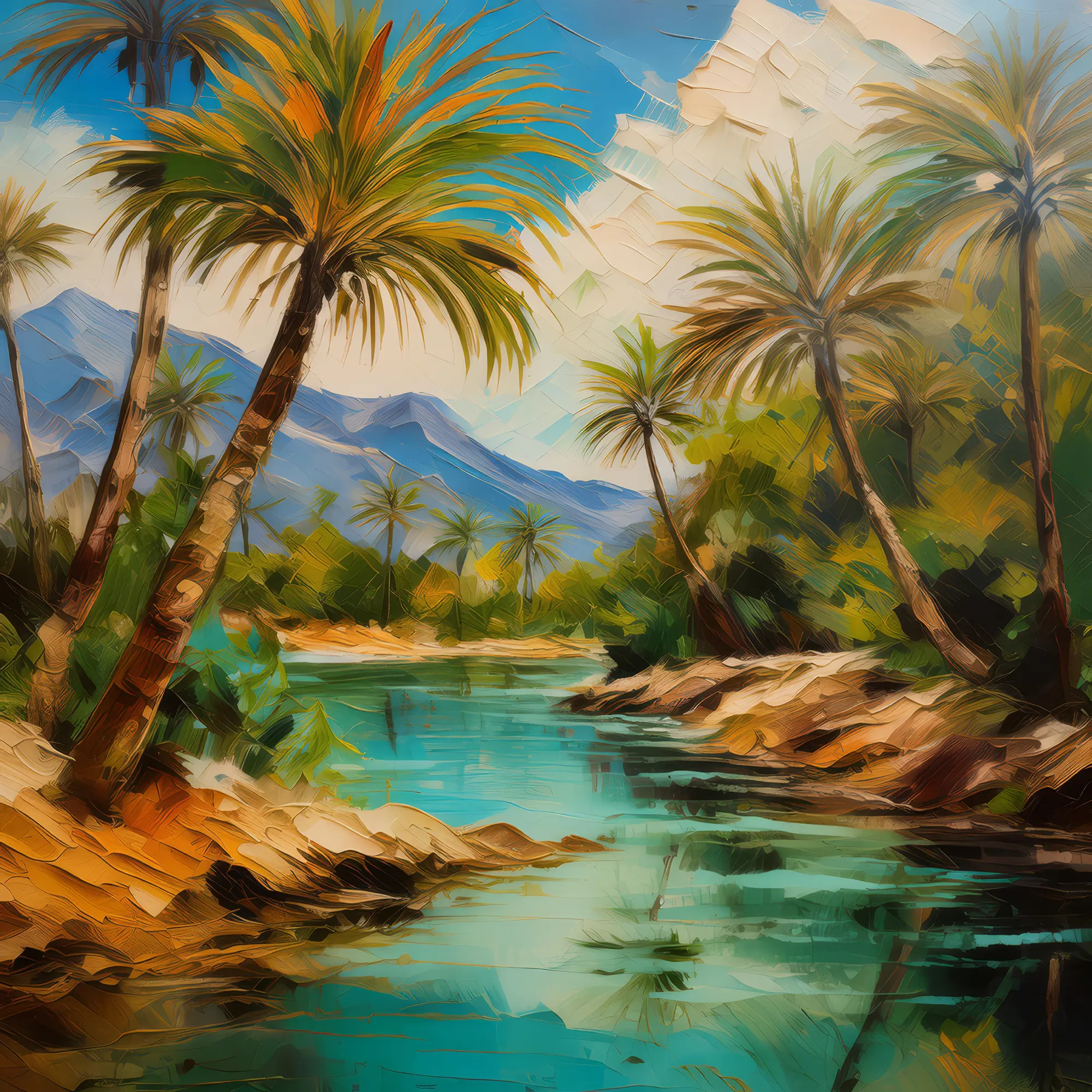 Painting: Desert Palm Oasis