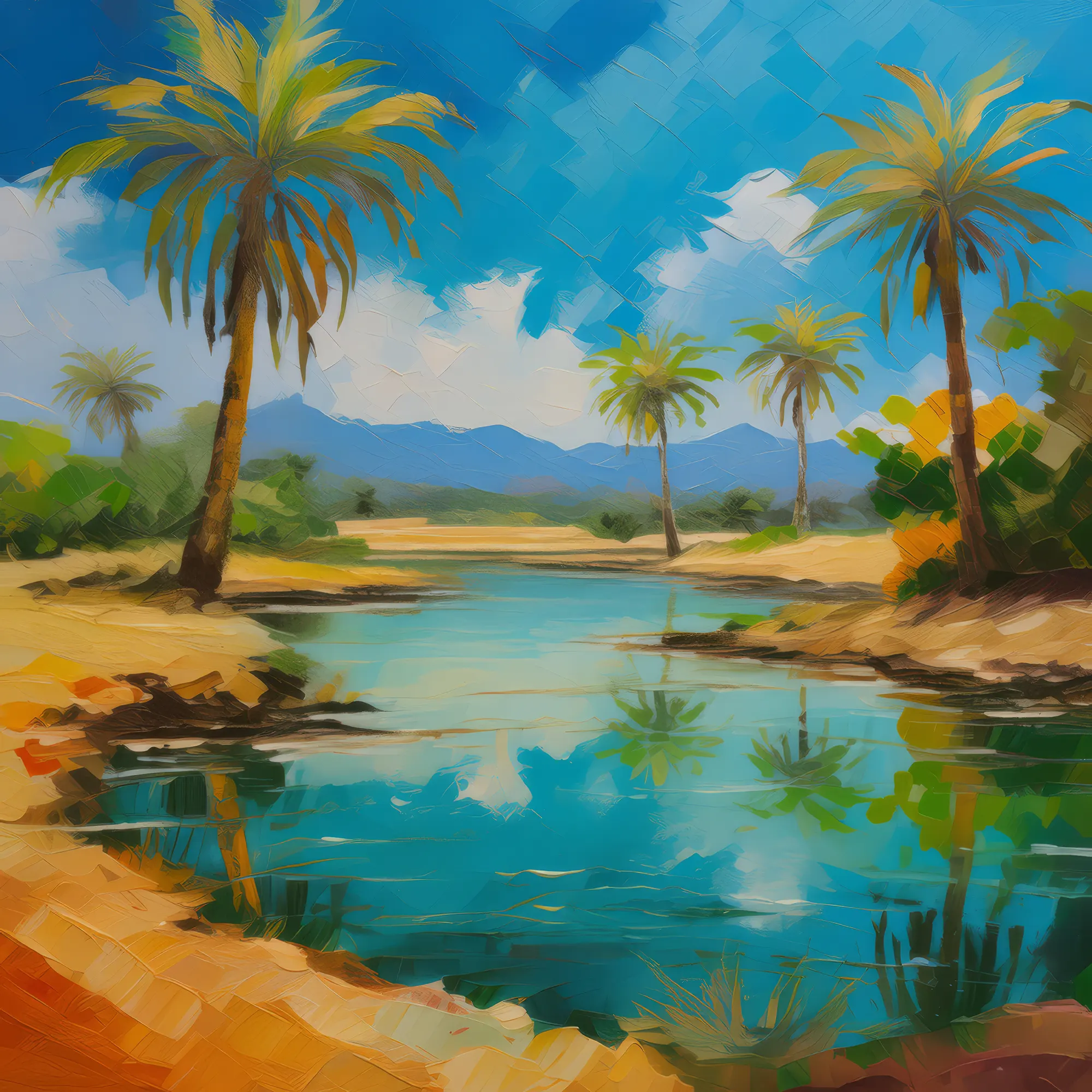 Painting: Desert Reflection View