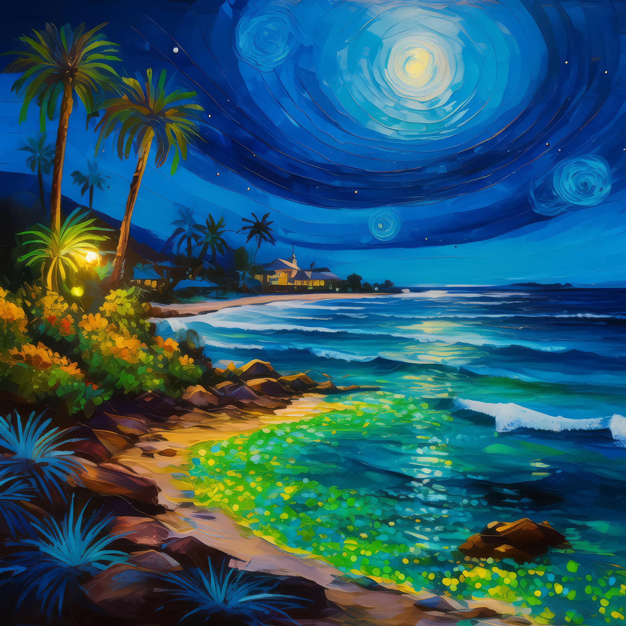 Painting: Desert Sea Light Show