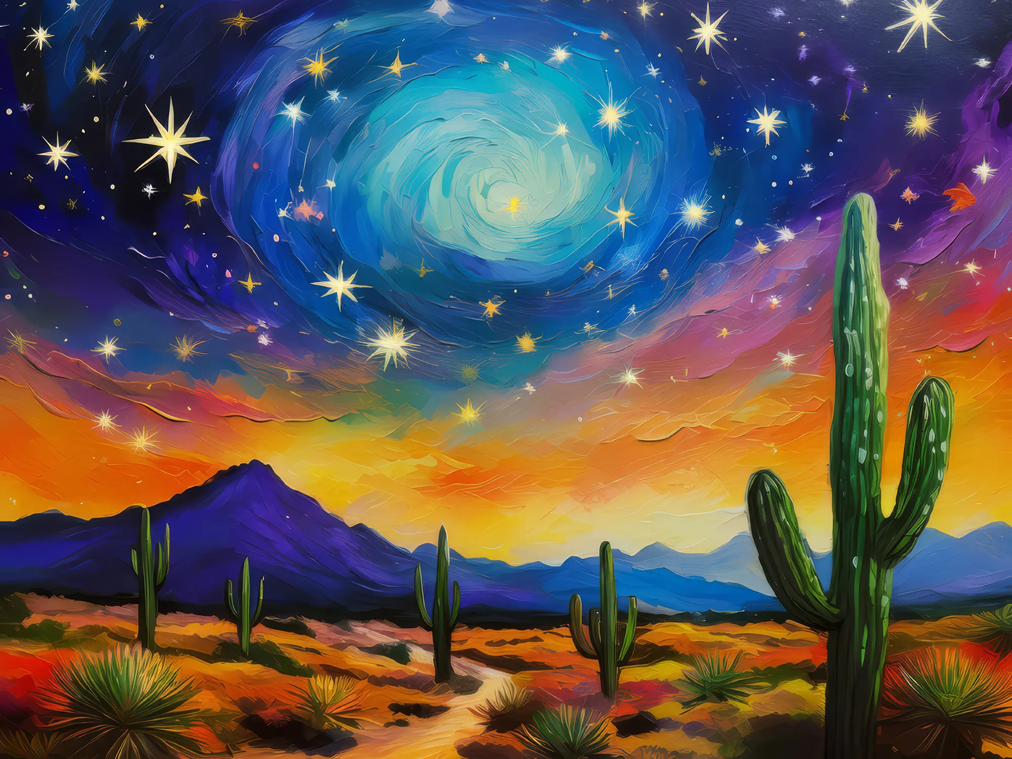 Painting: Desert Starry Night