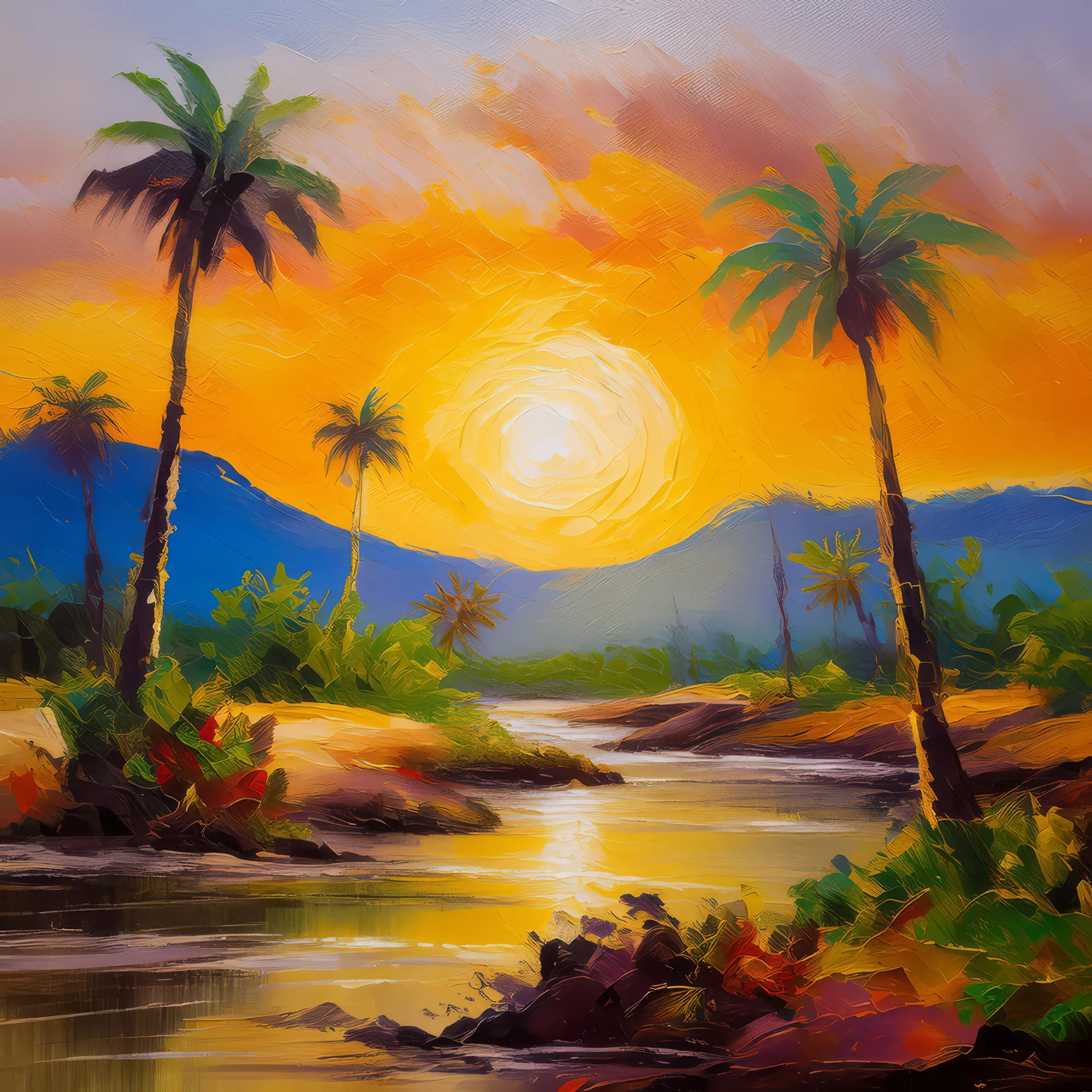 Painting: Desert Sunrise Glow
