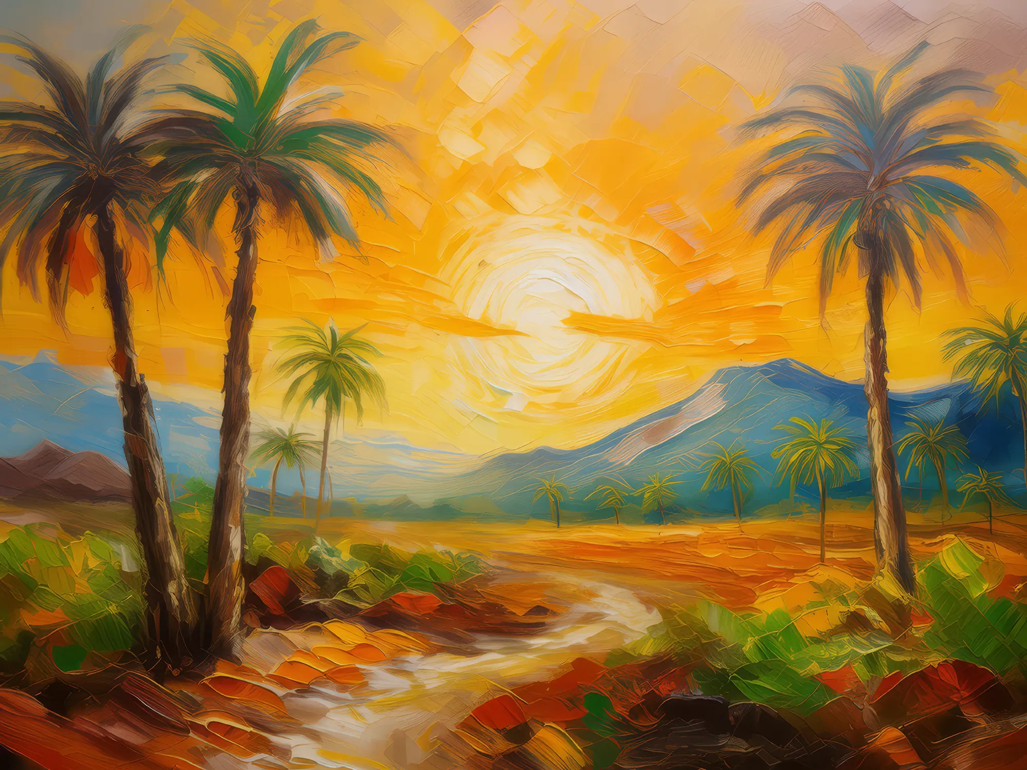 Painting: Desert Sunrise Scene