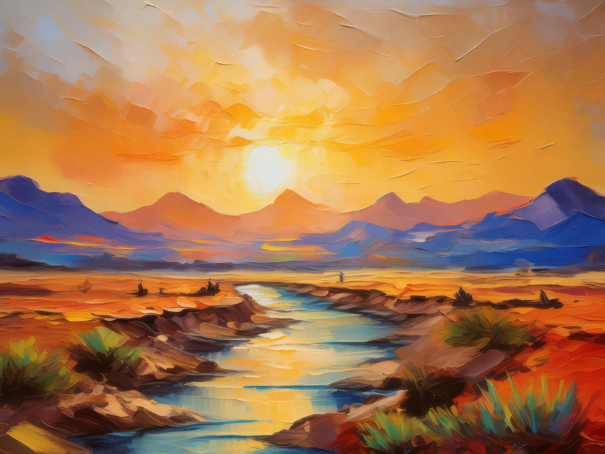 Painting: Desert Sunset Mirage