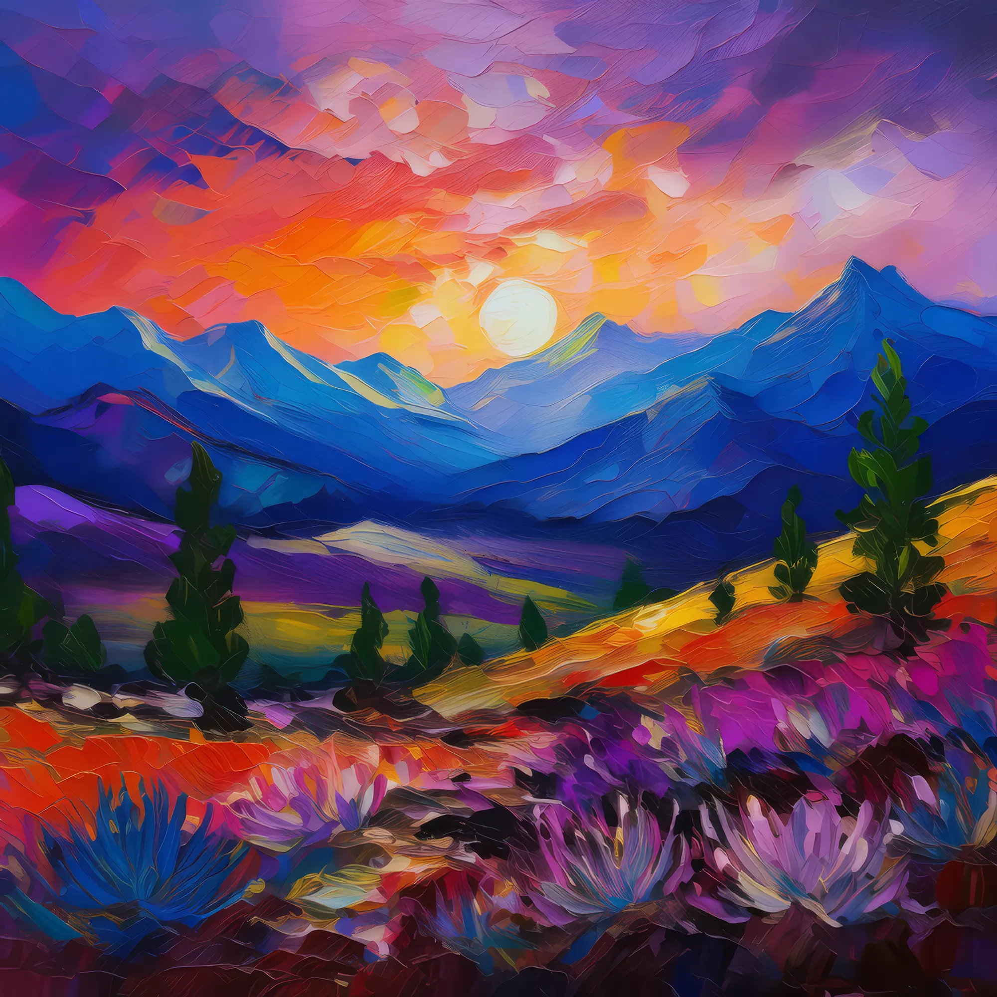 Painting: Desert Twilight Alpine Views