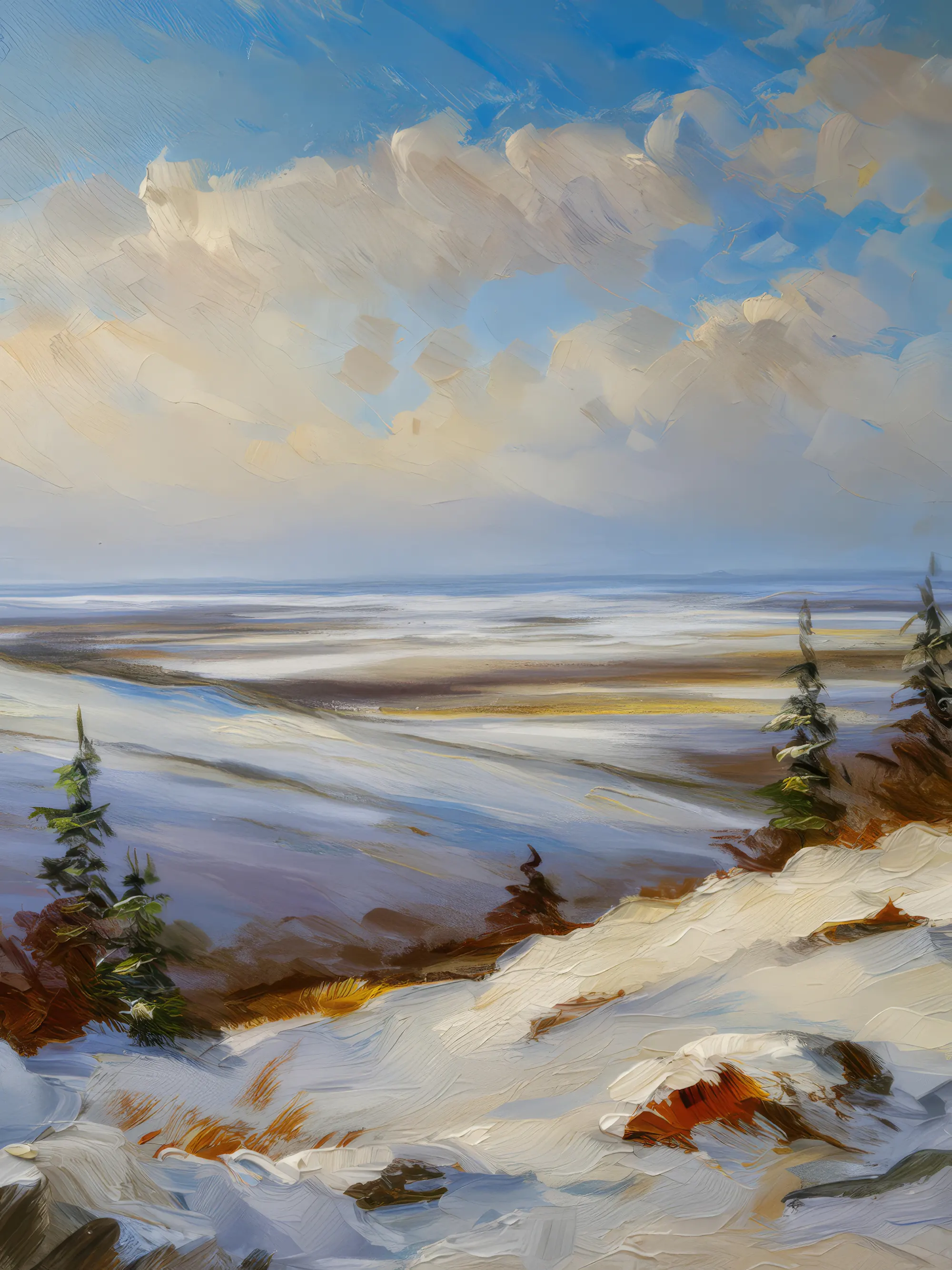 Painting: Desolate Boreal Desert Scene