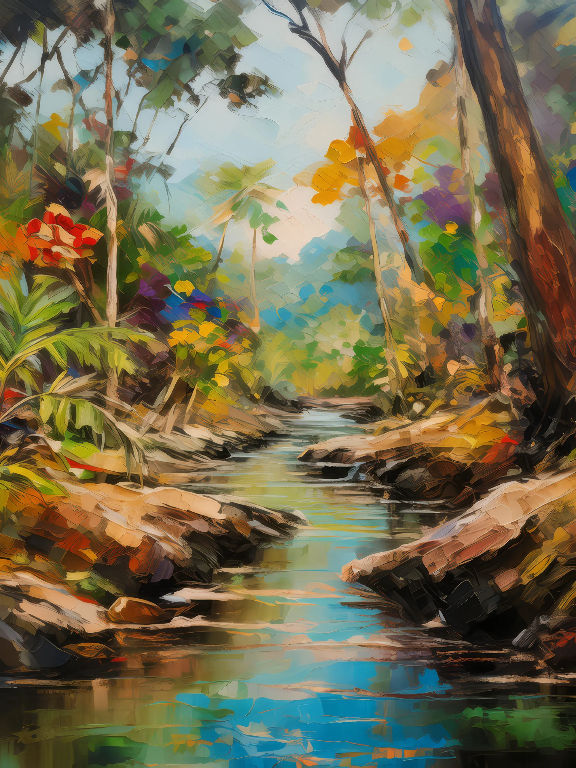 Painting: Dry Forest Stream