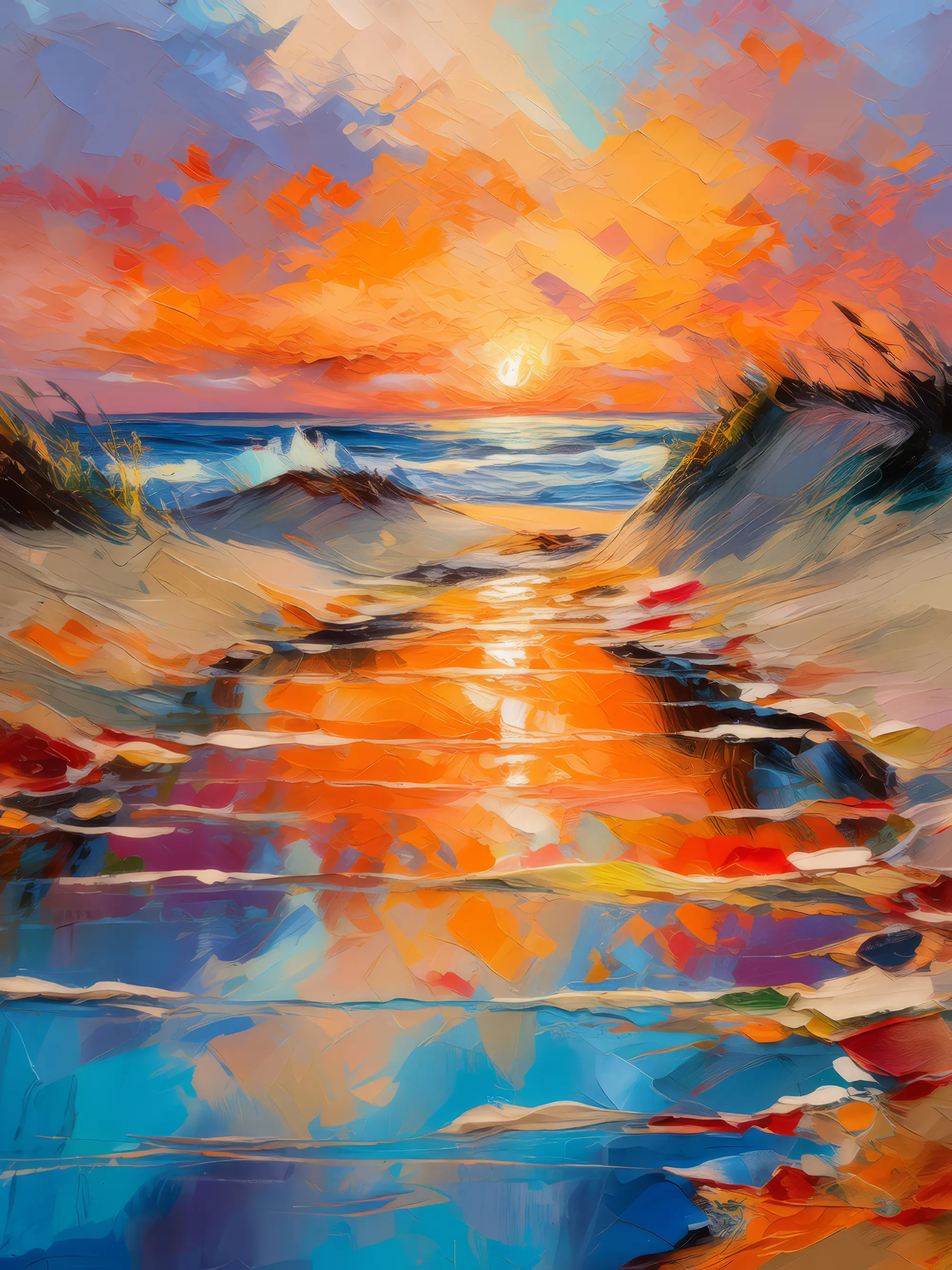 Painting: Dune Sunset Reflection