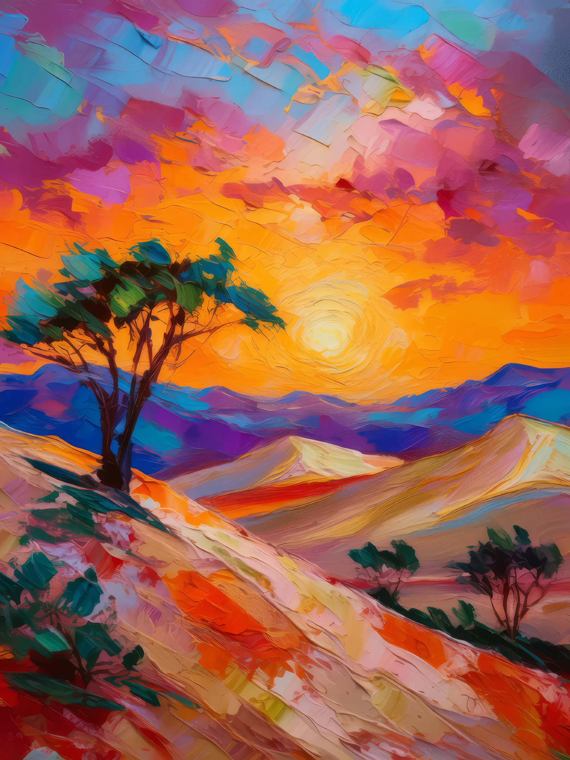 Painting: Dune Sunset Silhouettes