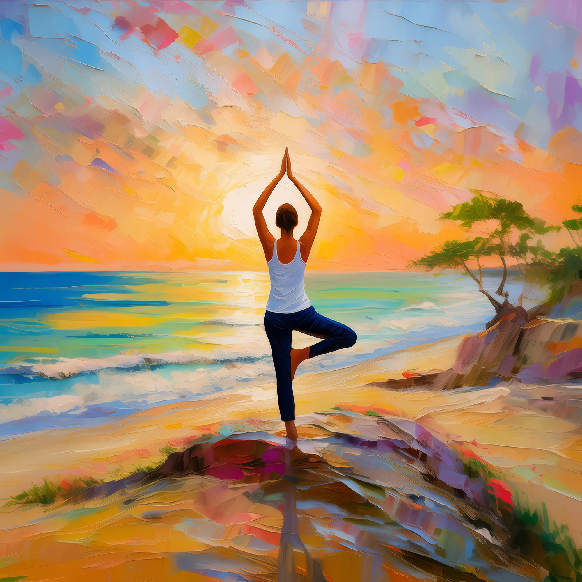 Painting: Dune Yoga Practice