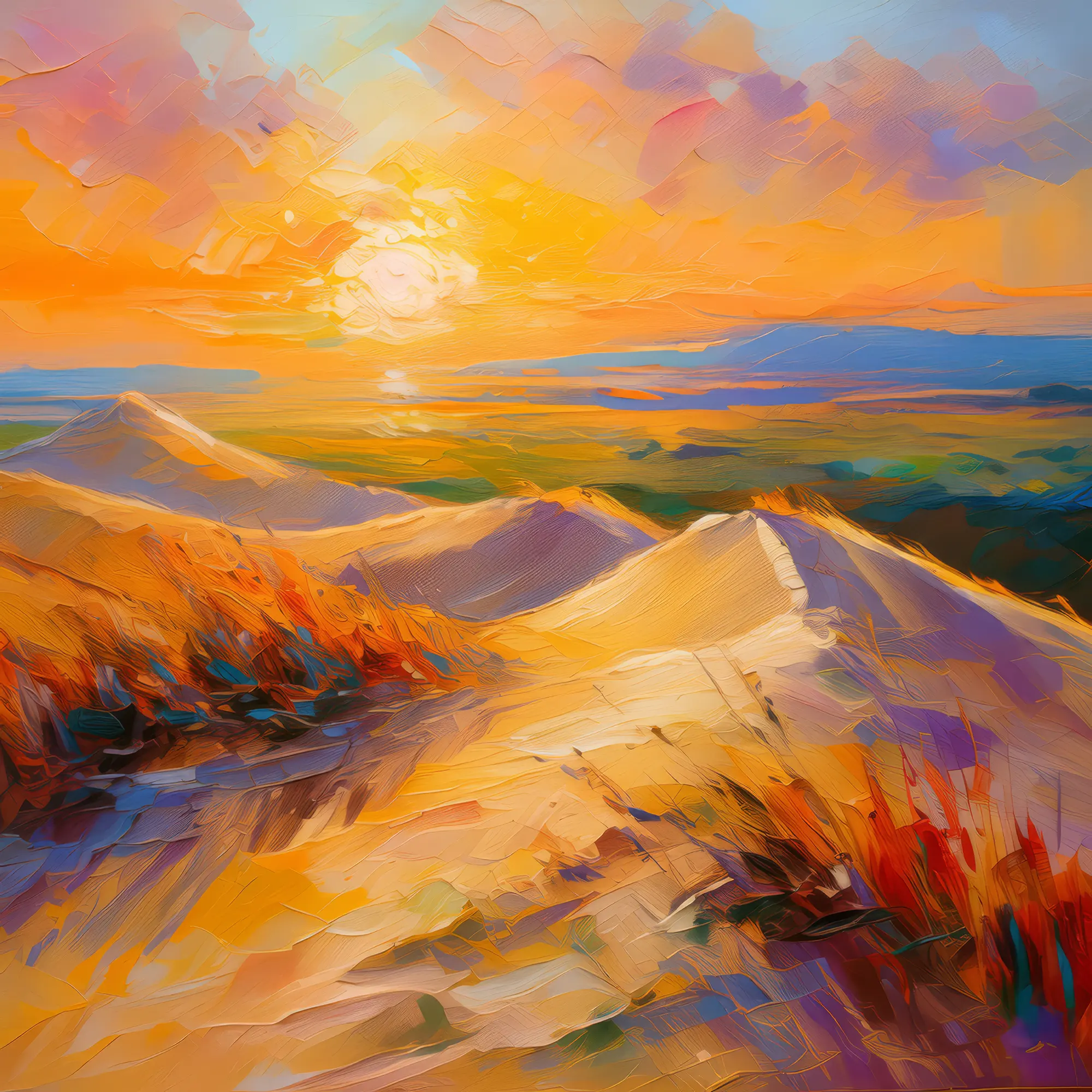 Painting: Dunes at Sunset