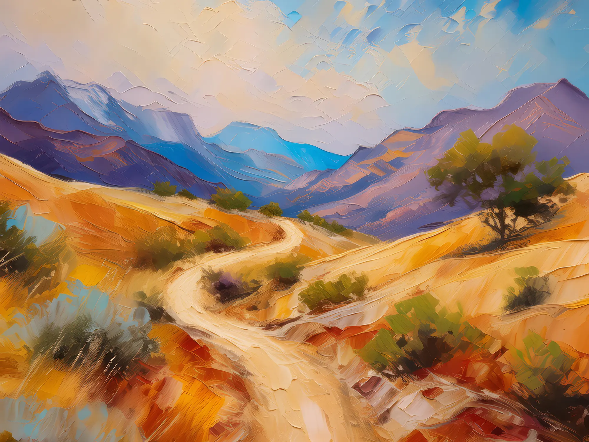 Painting: Dusty Trails of Alpine Desert