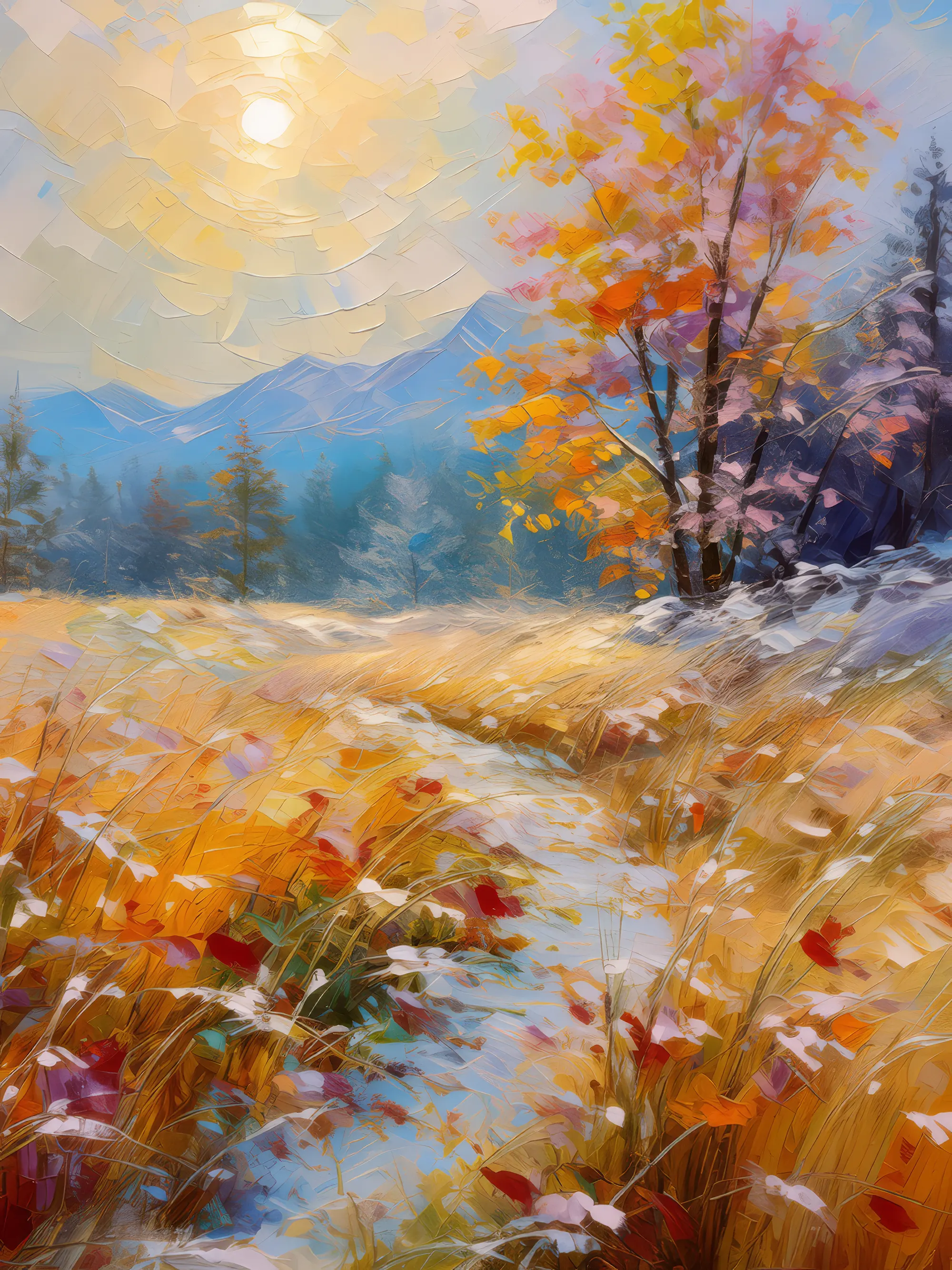 Painting: Early Frost on Grassland