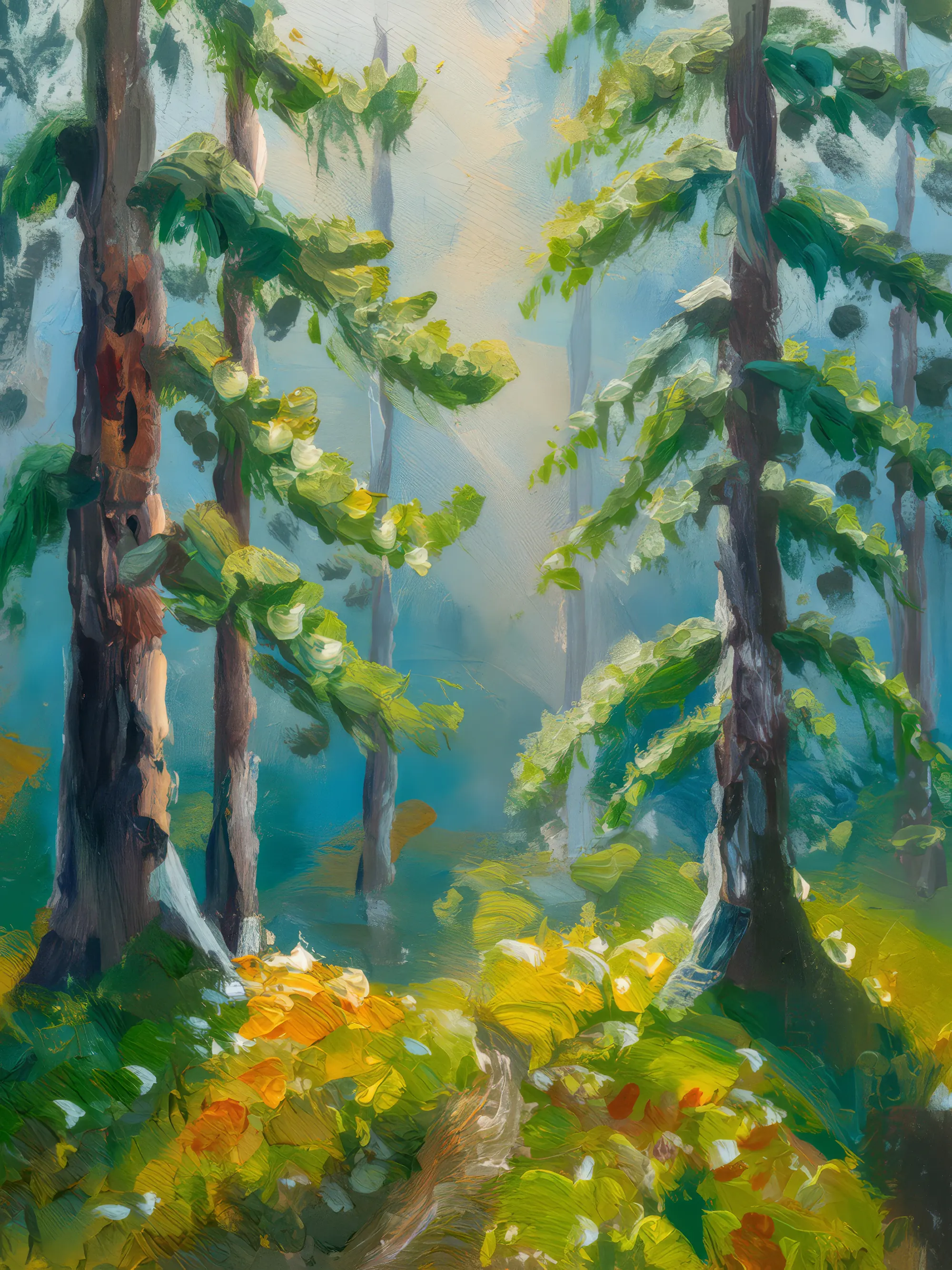 Painting: Early Morning Boreal Forest