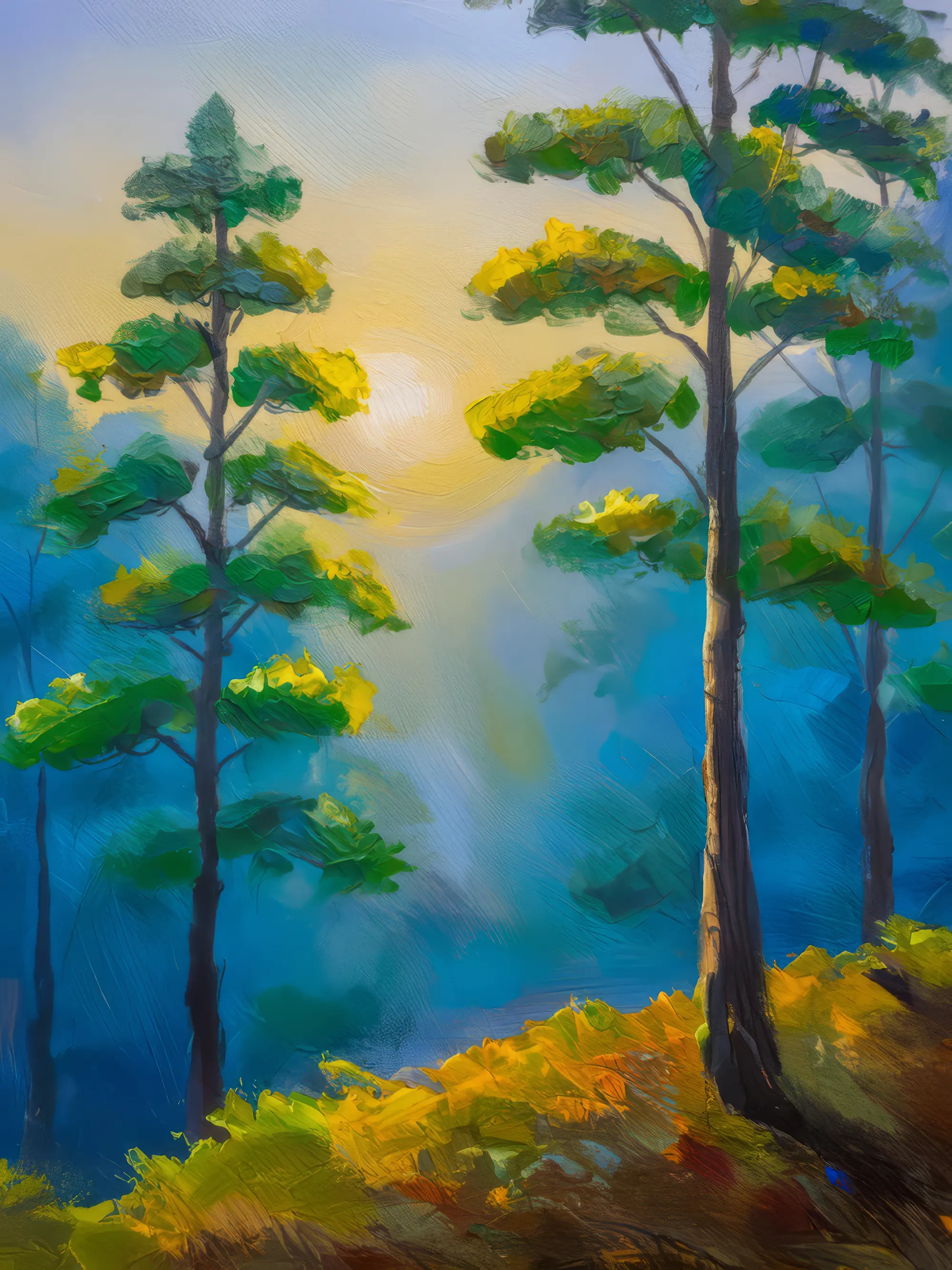 Painting: Early Morning Mist Rises