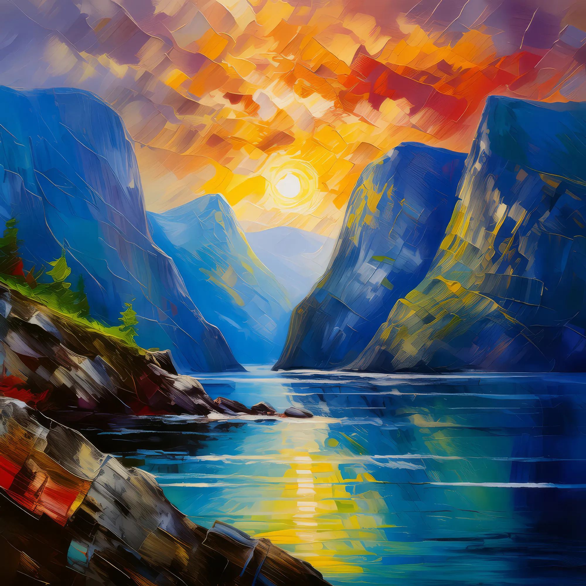 Painting: Echoes of the Fjord Valley