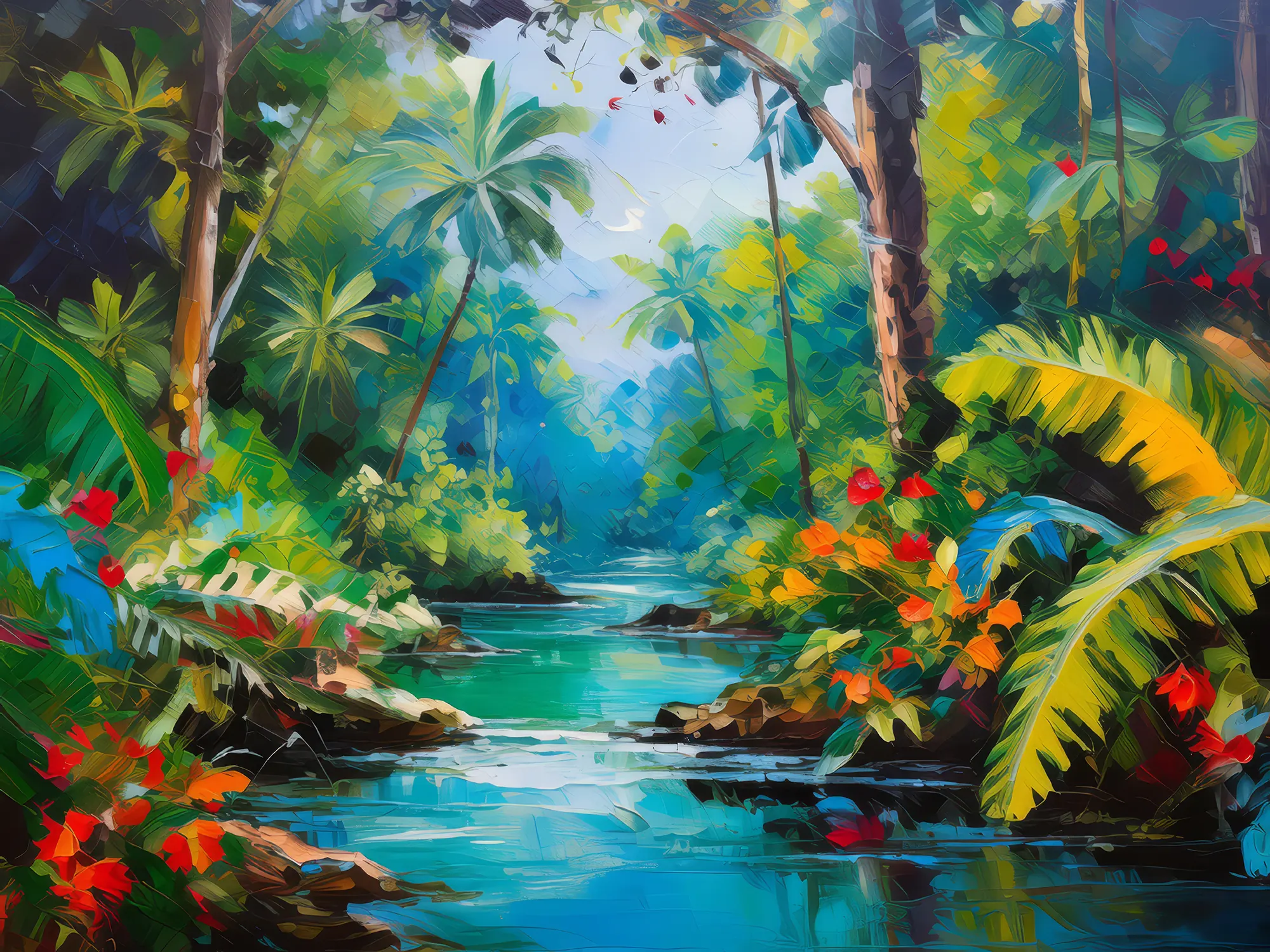 Painting: Echoes of the Jungle Stream