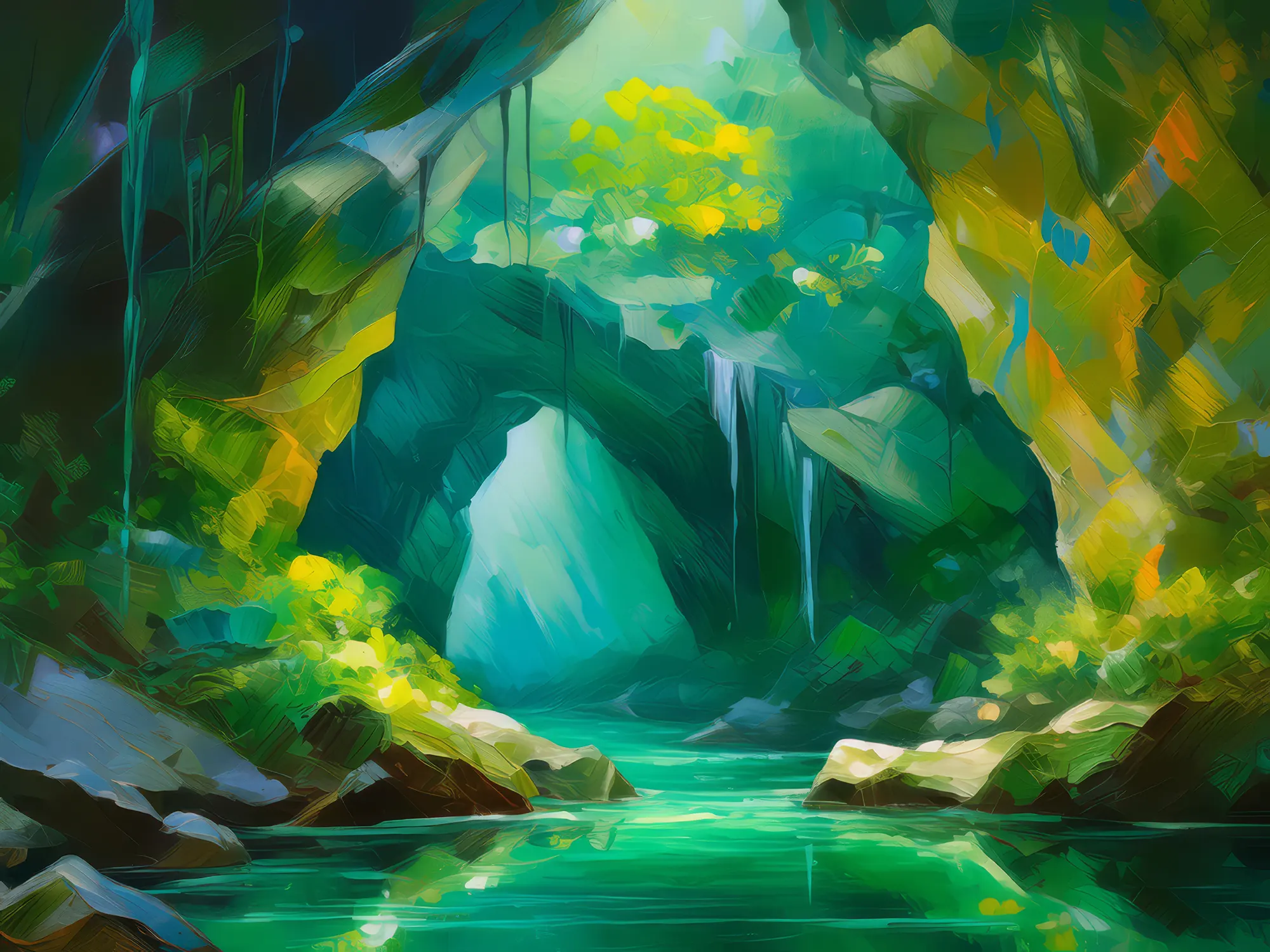Painting: Emerald Cave Chasm
