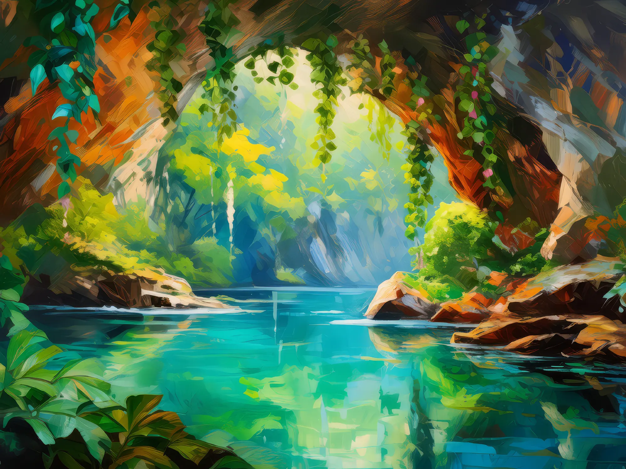 Painting: Emerald Cave Grotto
