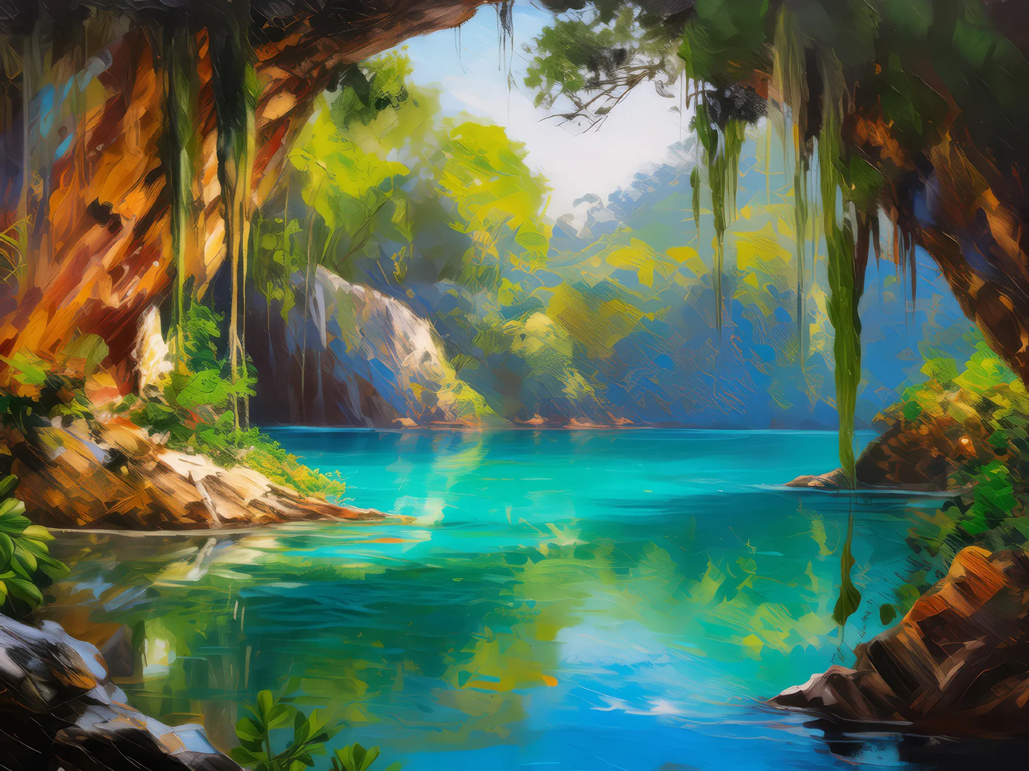 Painting: Emerald Lagoon Grotto