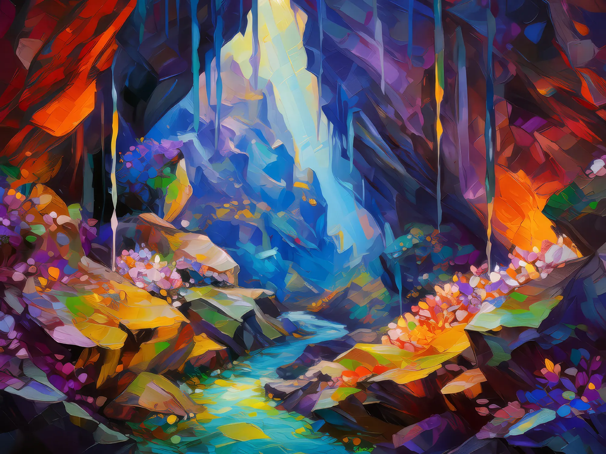 Painting: Enchanted Cave Chasm