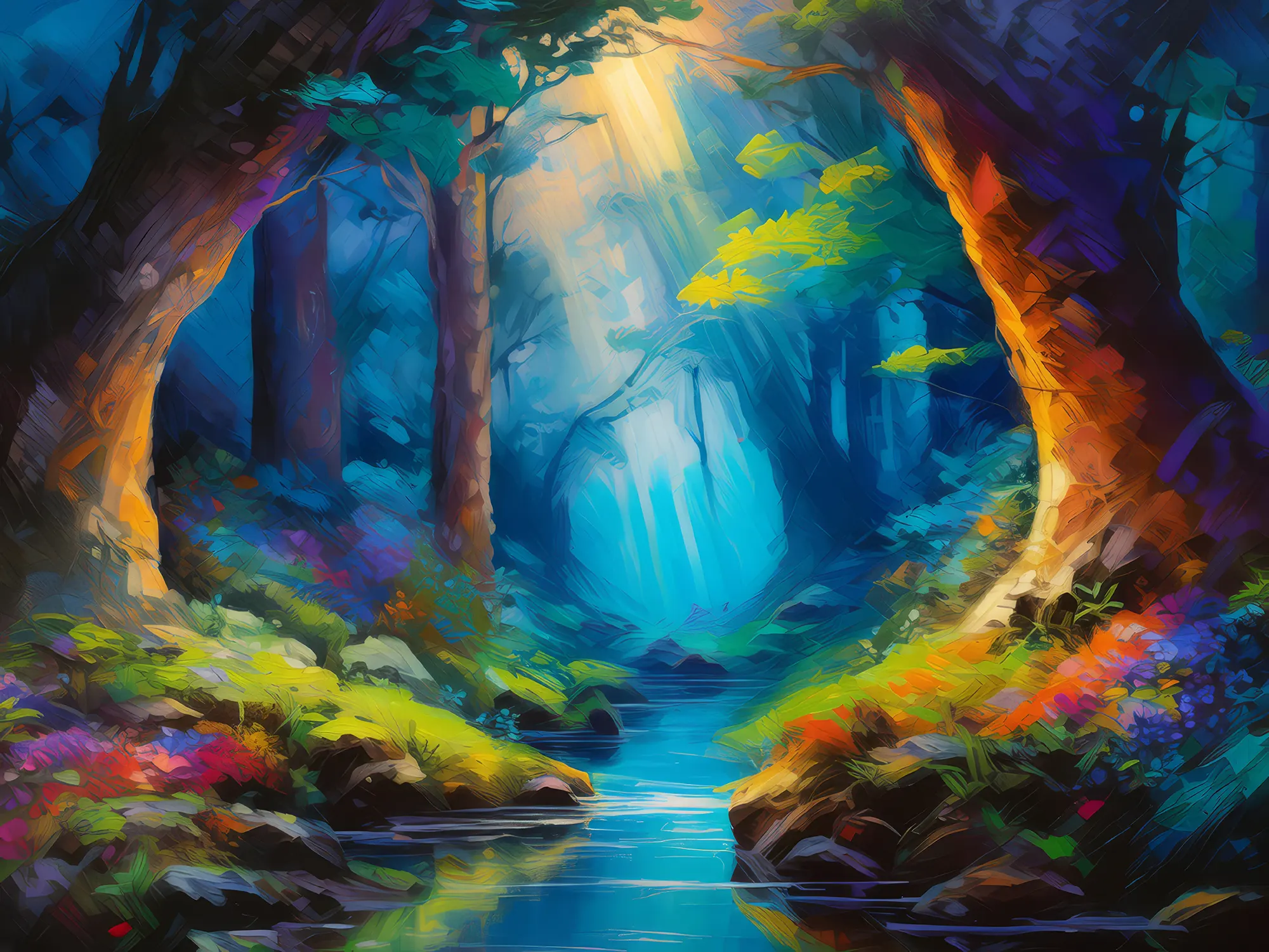 Painting: Enchanted Forest Chasm