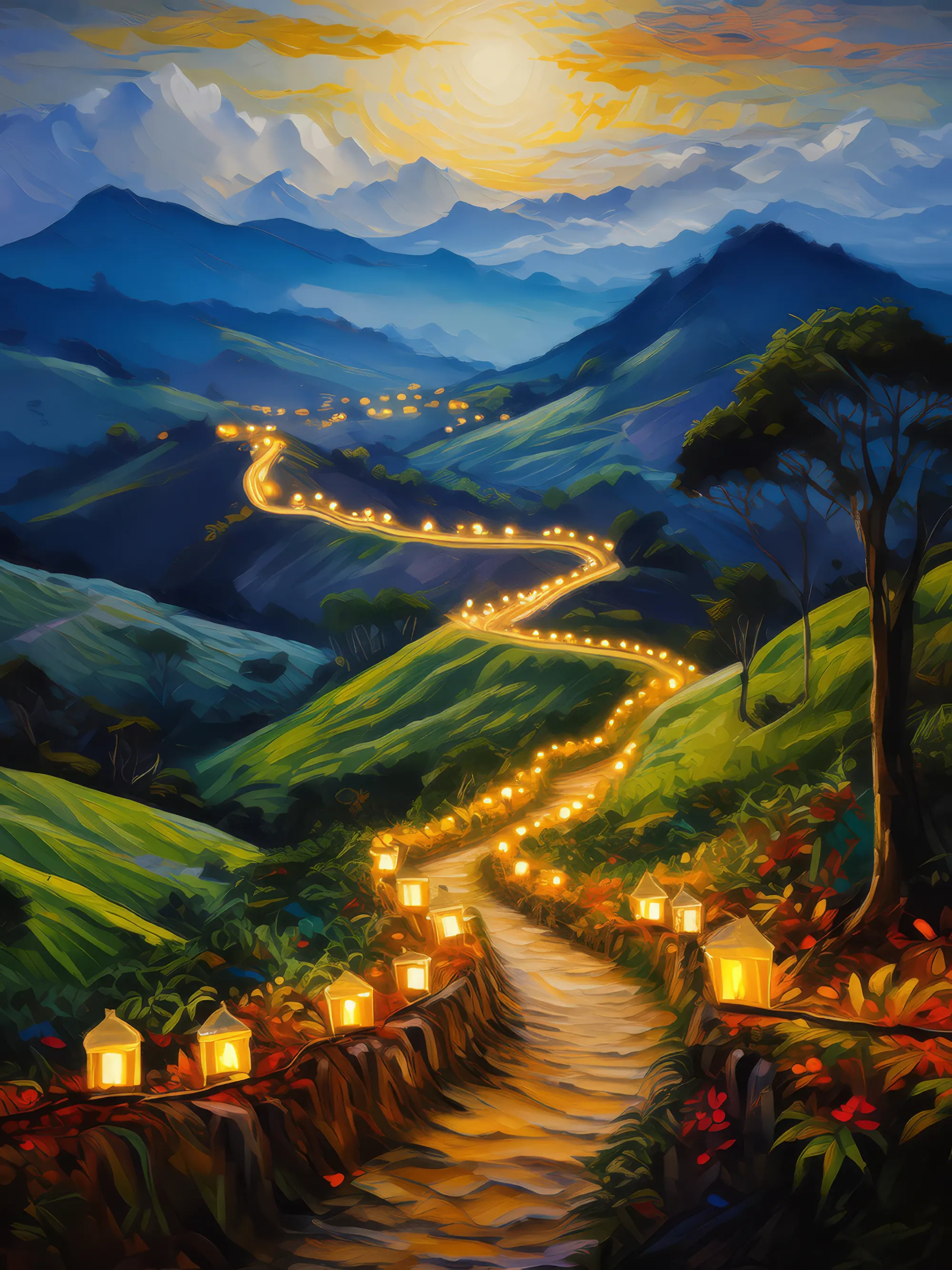 Painting: Enchanted Knoll Fairy Light Trail