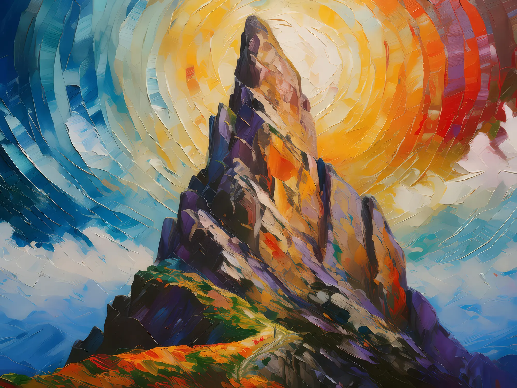 Painting: Enigmatic Crag Edifice