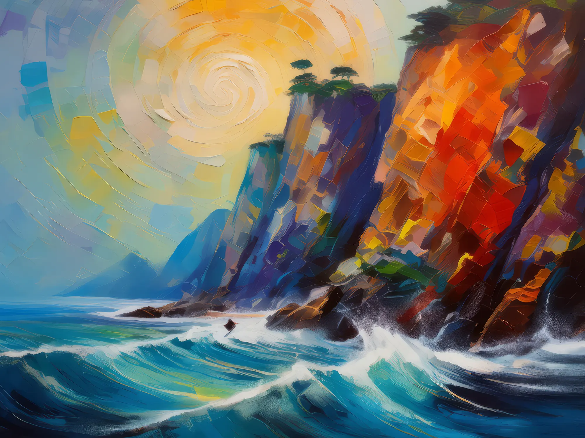 Painting: Ephemeral Echoes on Eternal Crags