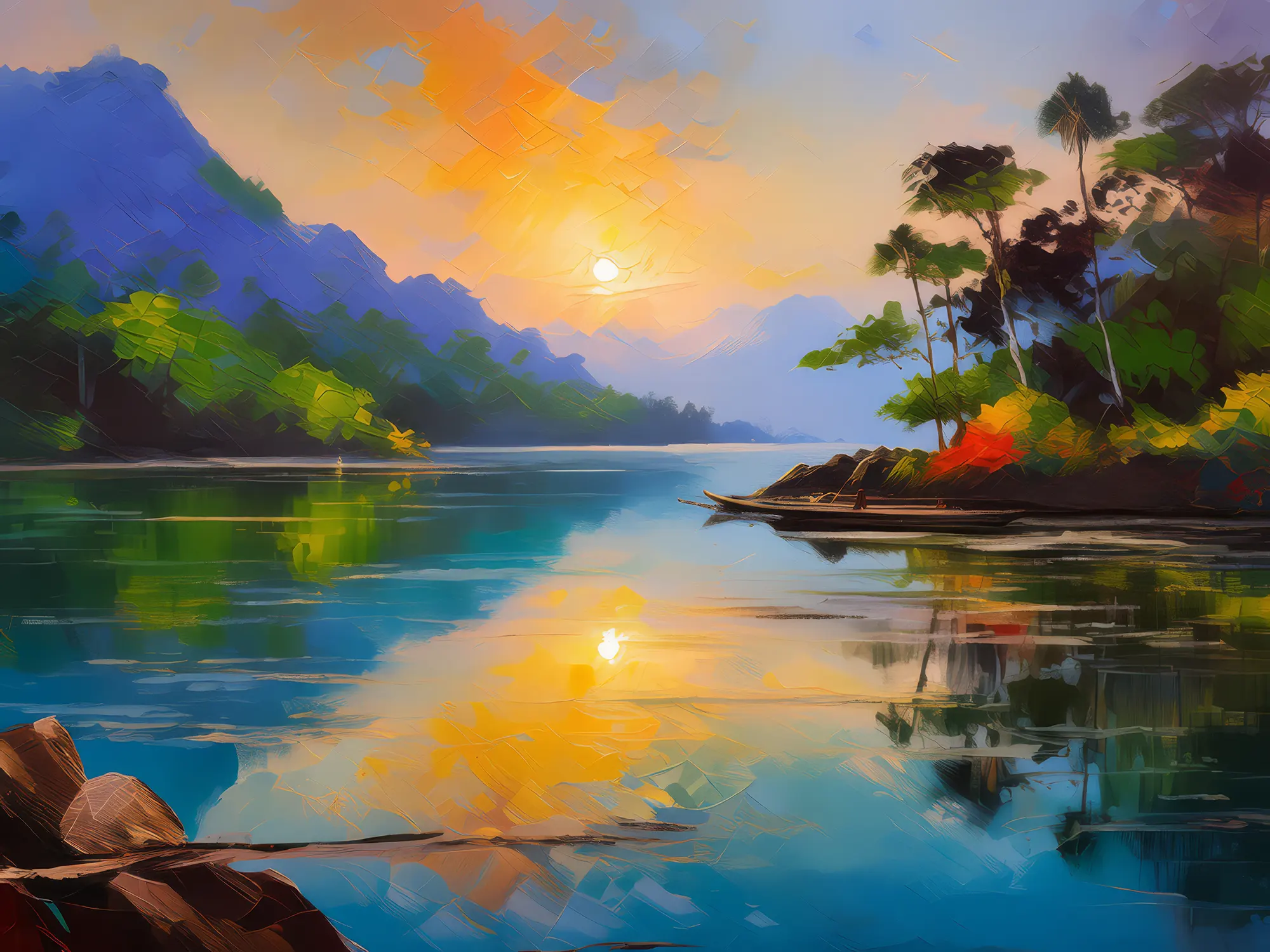 Painting: Evening Lagoon Glow