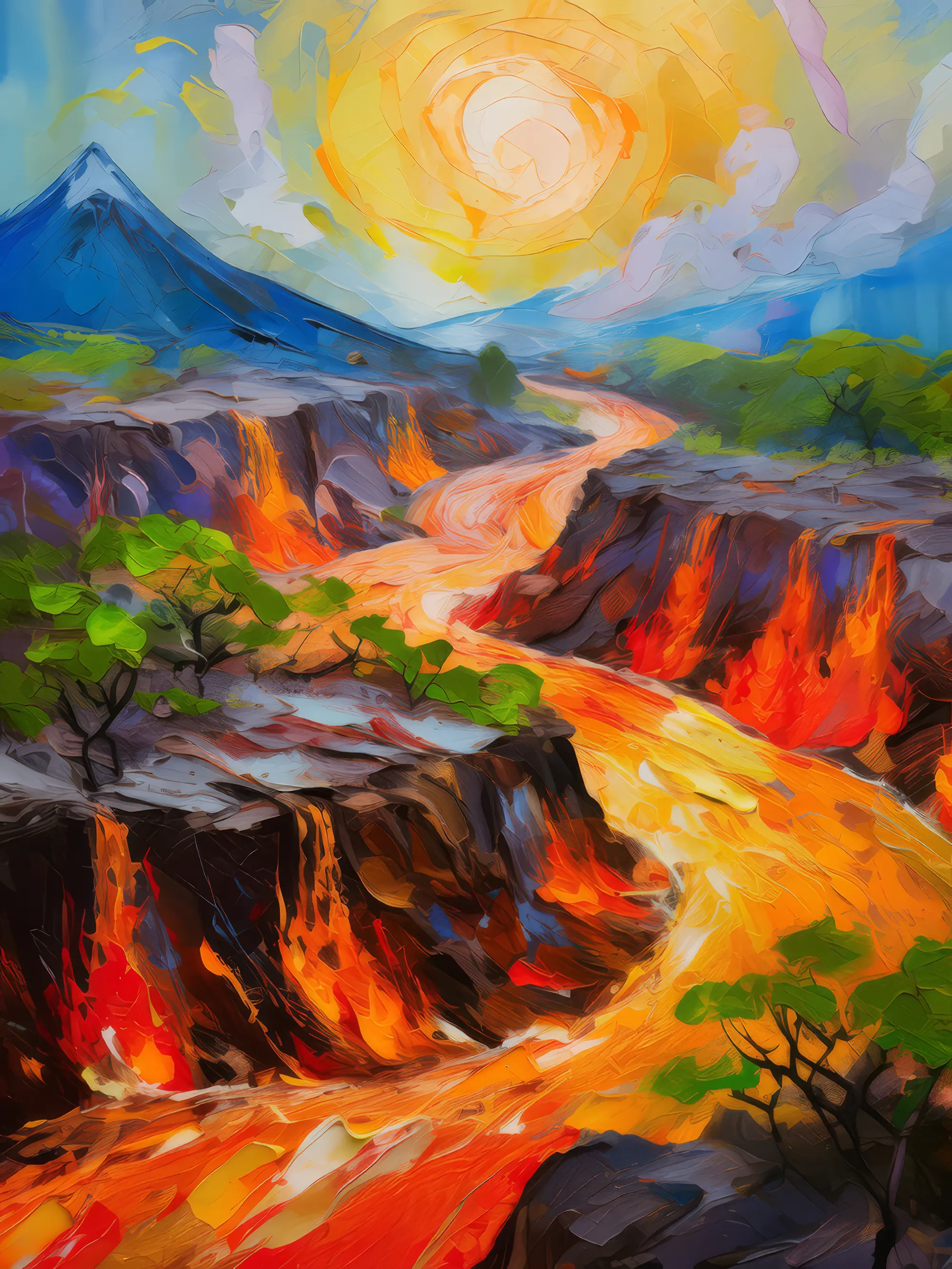 Painting: Fiery Lava Chasm